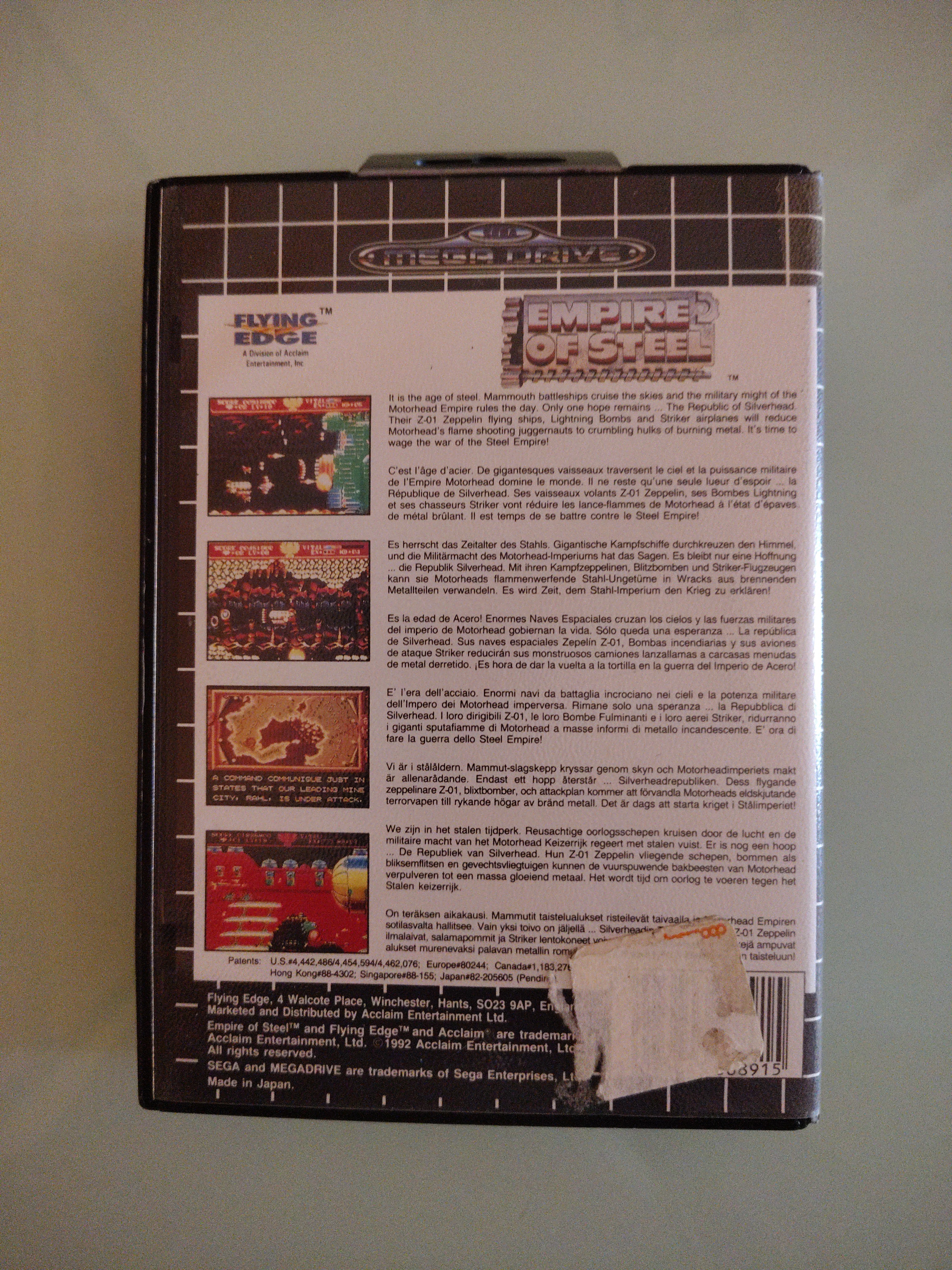 Empire of Steel - SEGA Mega Drive 16 bit (con scatola originale)