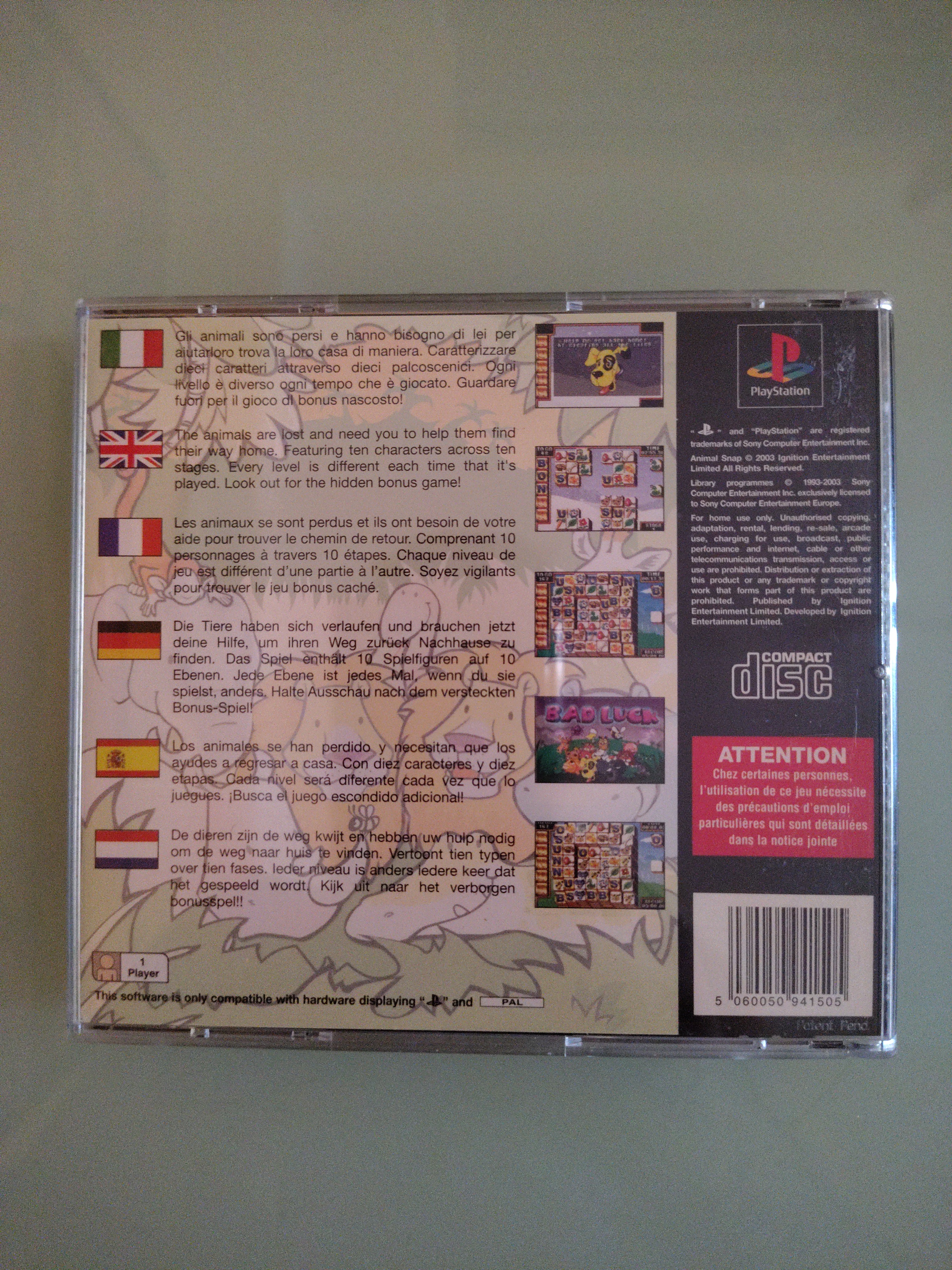 ANIMAL SNAP PS1 PAL ita multi