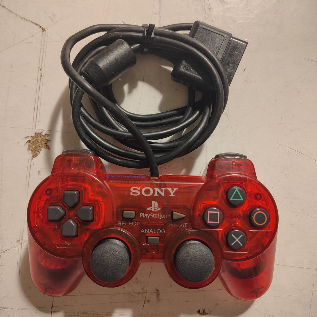 Controller Ufficiale Playstation2 Dual Shock2 Rosso Crimson Trasparente