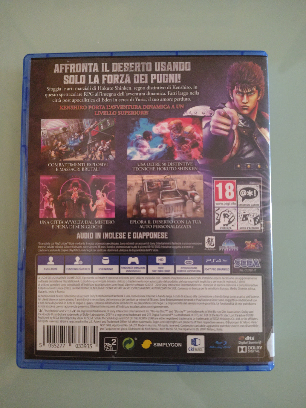 FIST OF THE NORTH STAR: Lost Paradise PS4 - prima edizione - copertina ITA