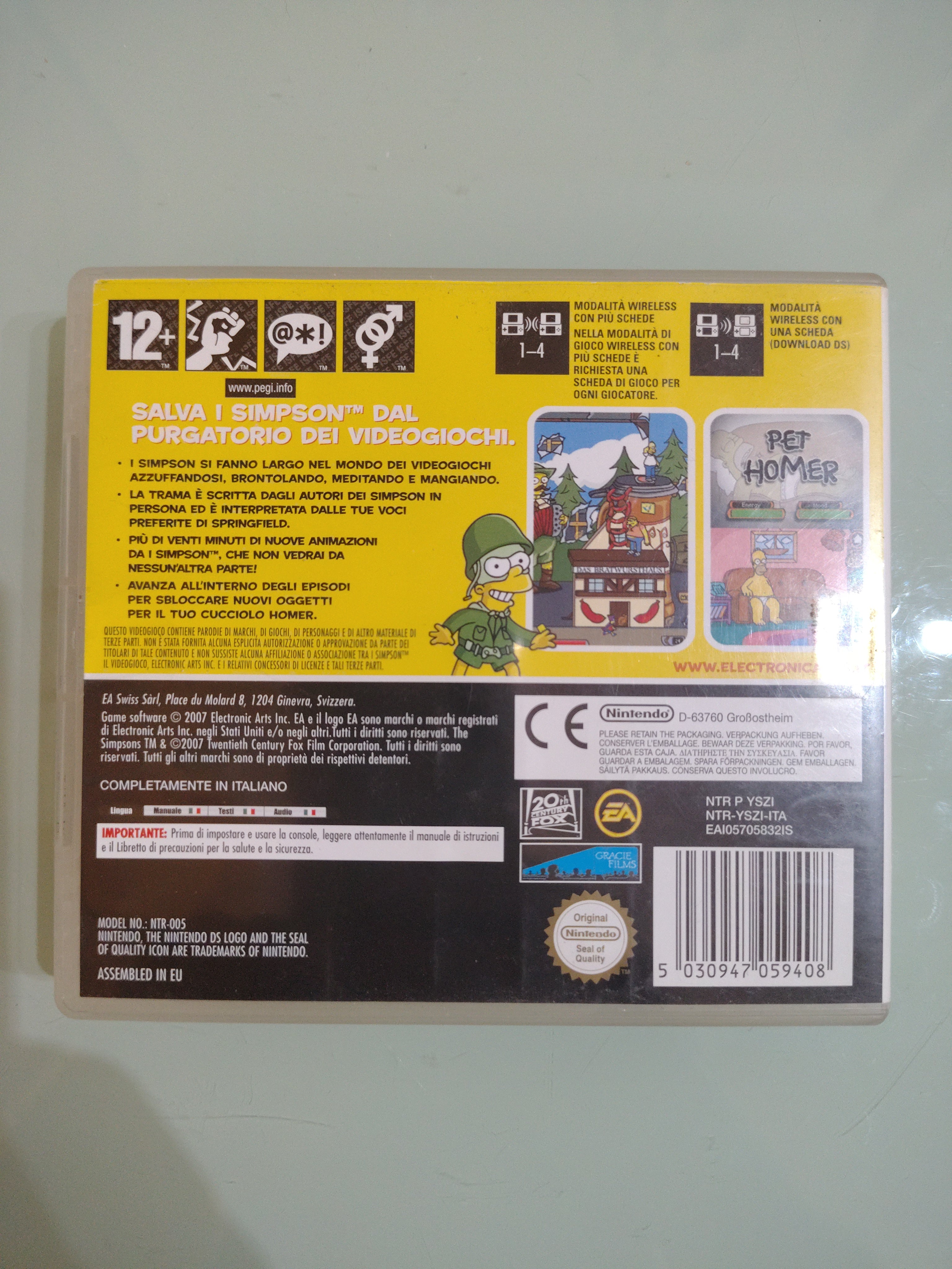 I SIMPSONS IL VIDEOGIOCO NINTENDO DS 2DS 3DS PAL ITA ITALIANO ORIGINALE COMPLETO