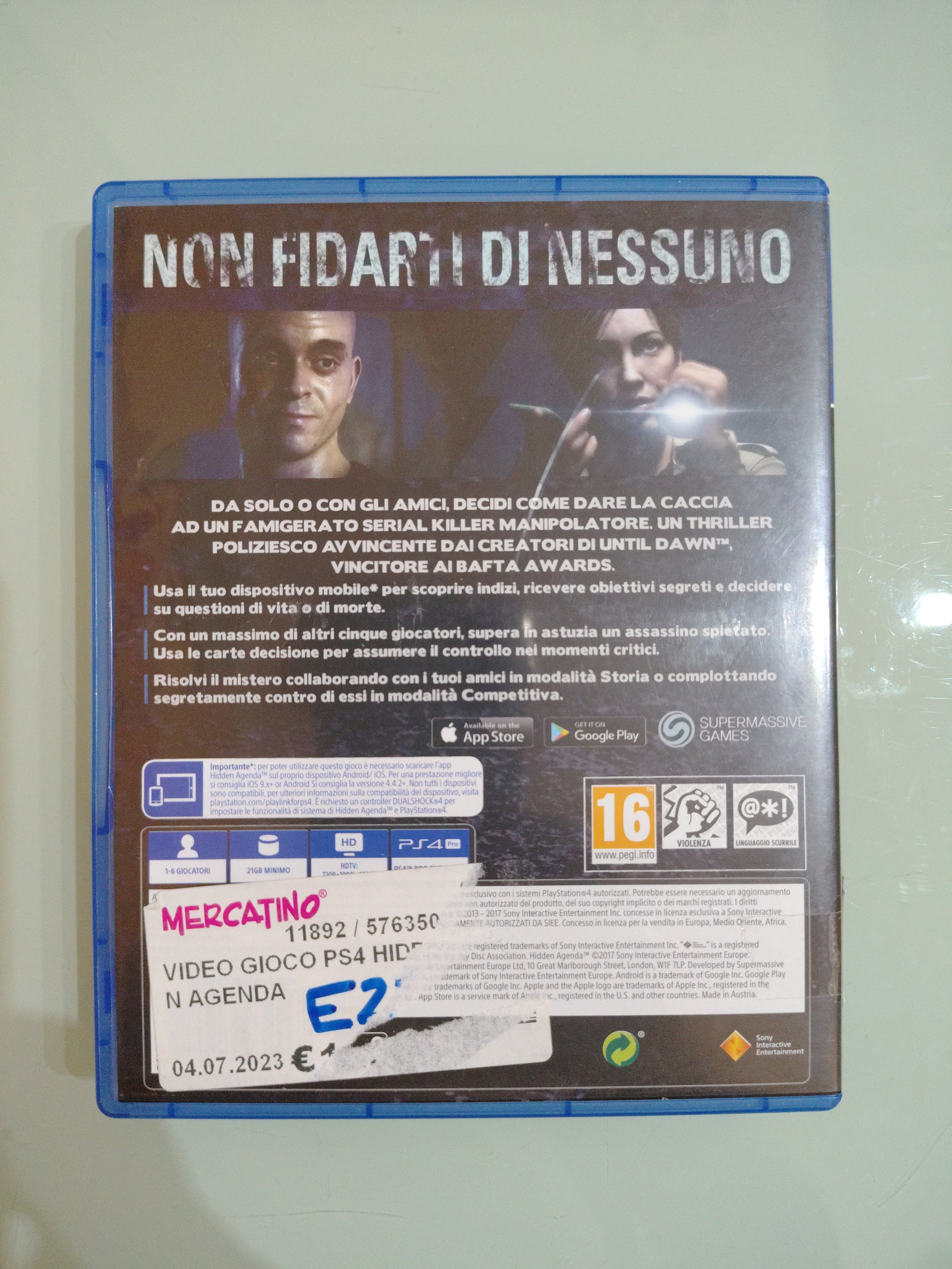 Hidden Agenda  PlayStation 4 Sony videogioco