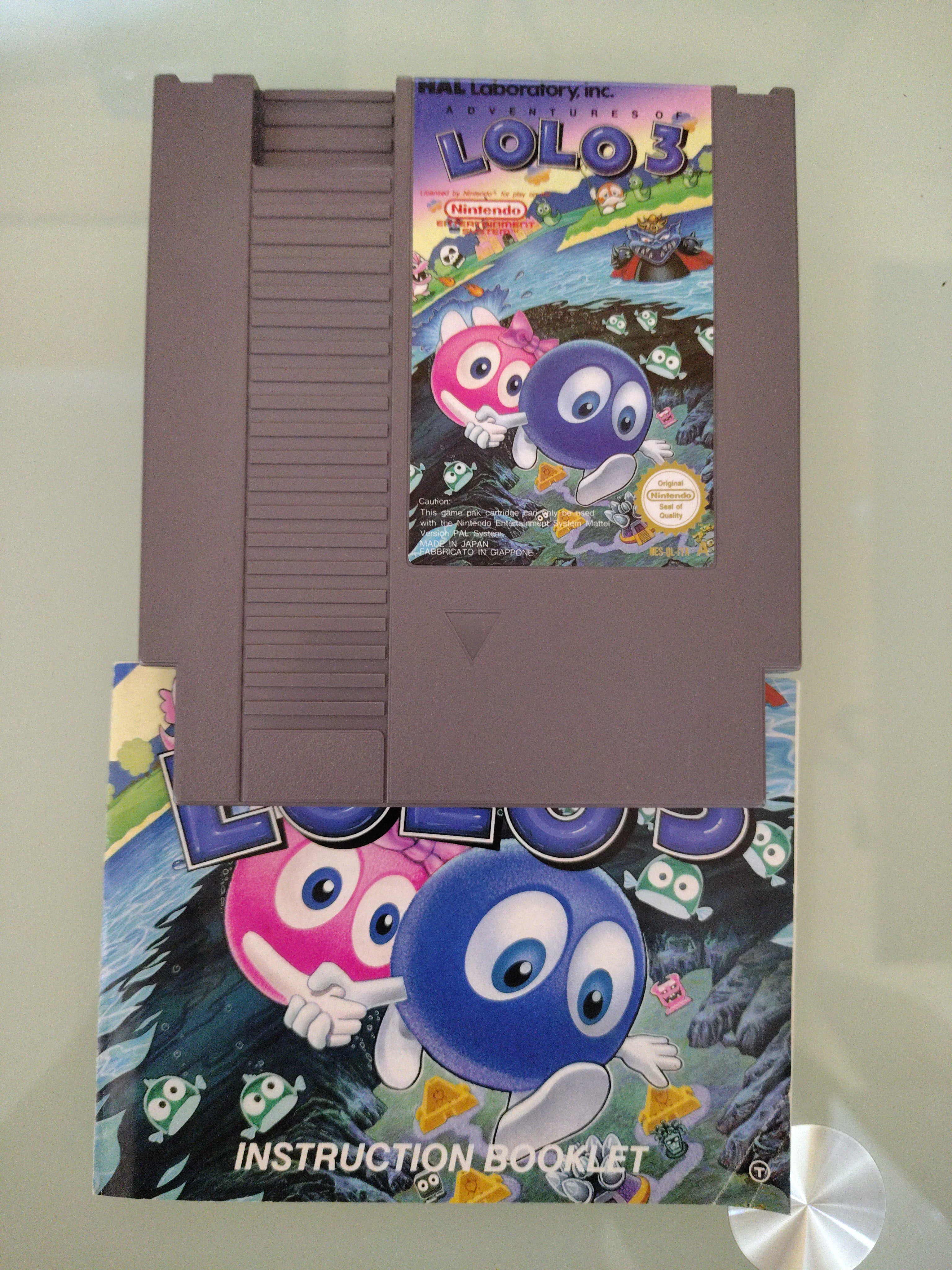 ADVENTURES OF LOLO 3 NES NINTENDO  OTTIMO COMPLETO 6/94 primo marchio Gig ( raro)