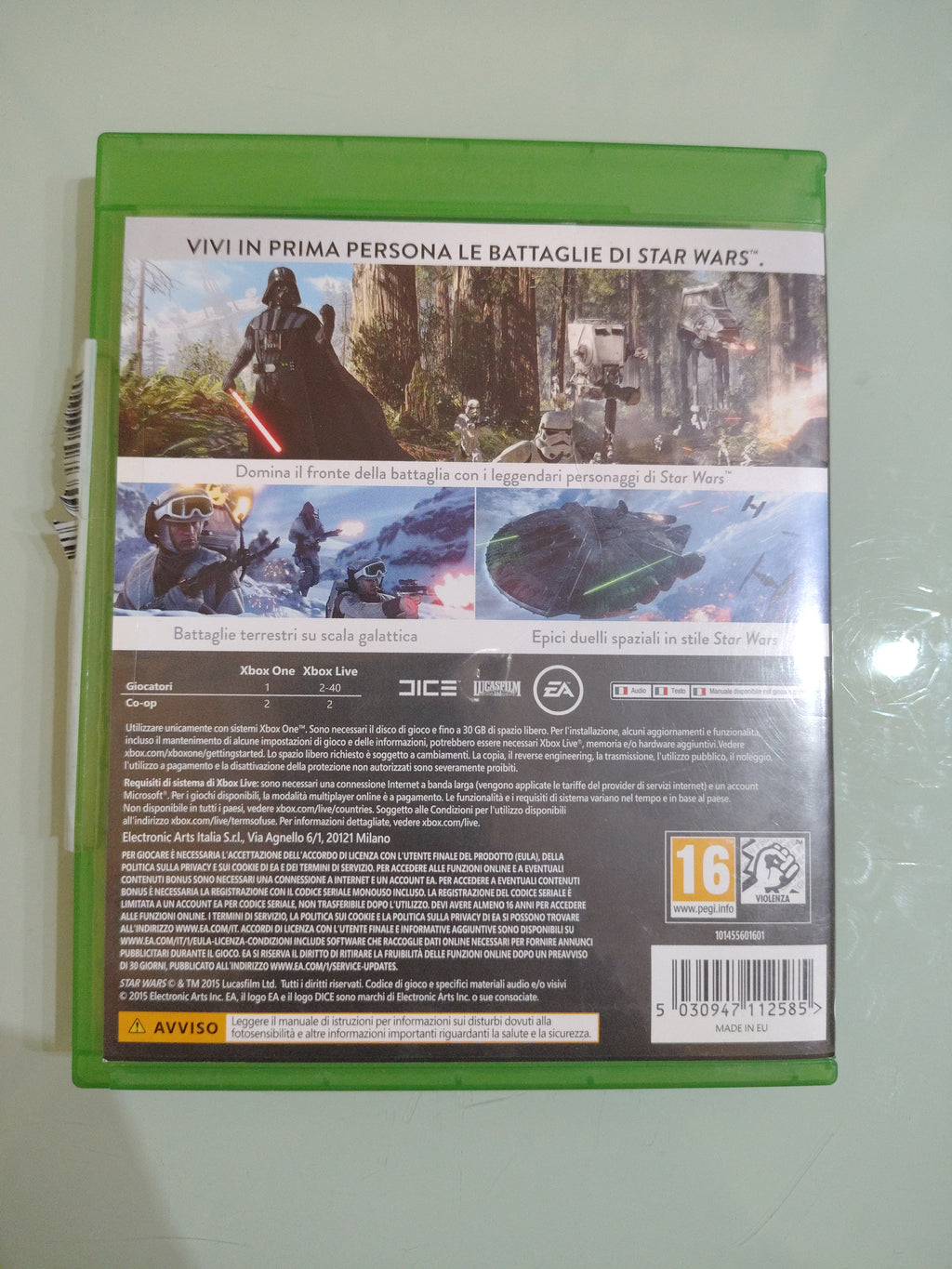 Star Wars Battlefront - Microsoft XBox One - PAL ita