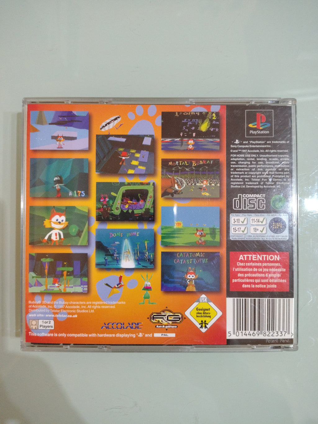 Bubsy 3D PlayStation PS1 1997 PAL raro