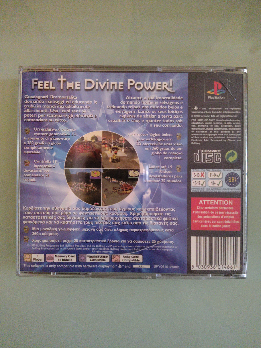 PlayStation 1 POPULOUS THE BEGINNING PS1 Pal