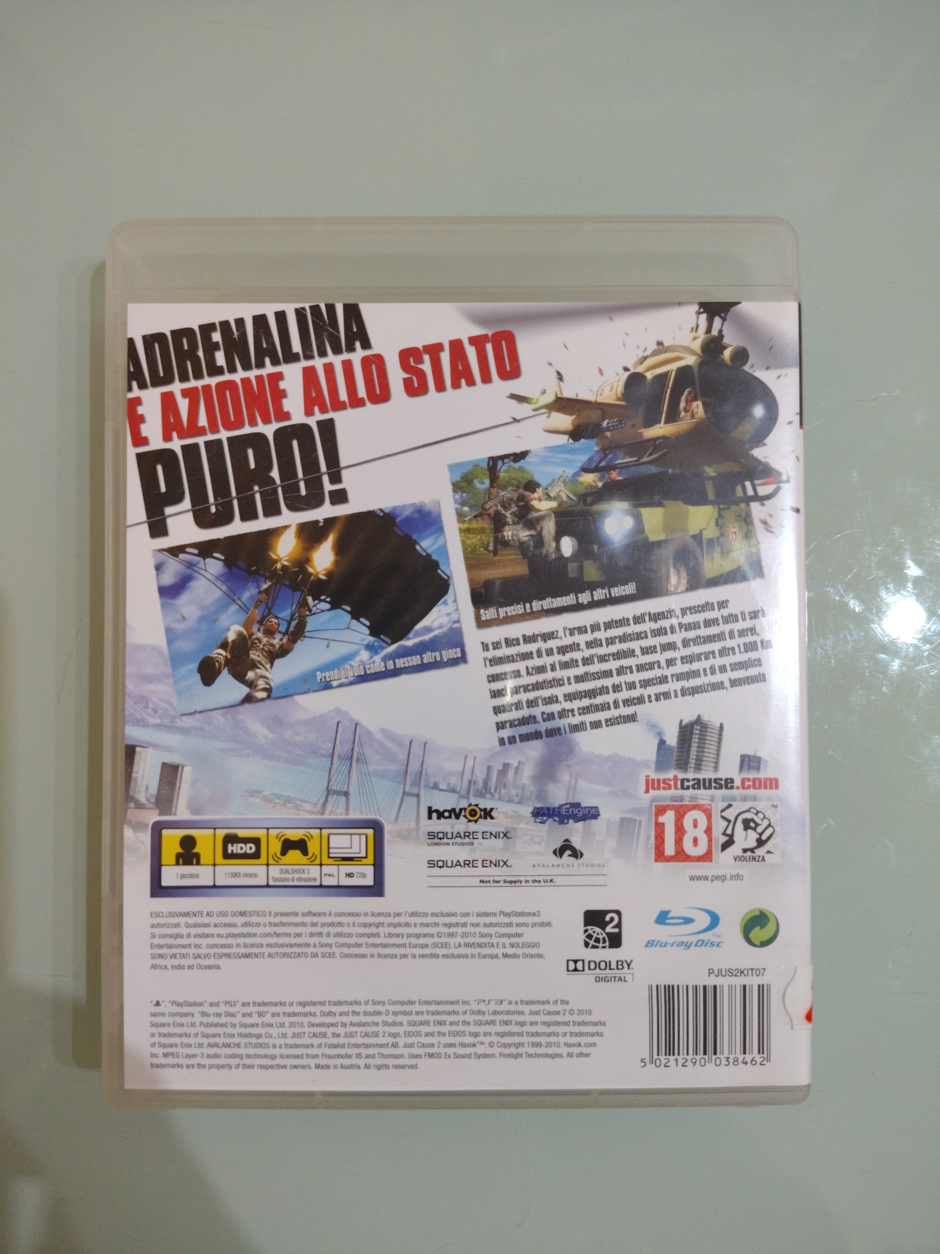 JUST CAUSE 2 SONY  PLAYSTATION 3 PAL EU EUR ITA ITALIANO ORIGINALE COMPLETO