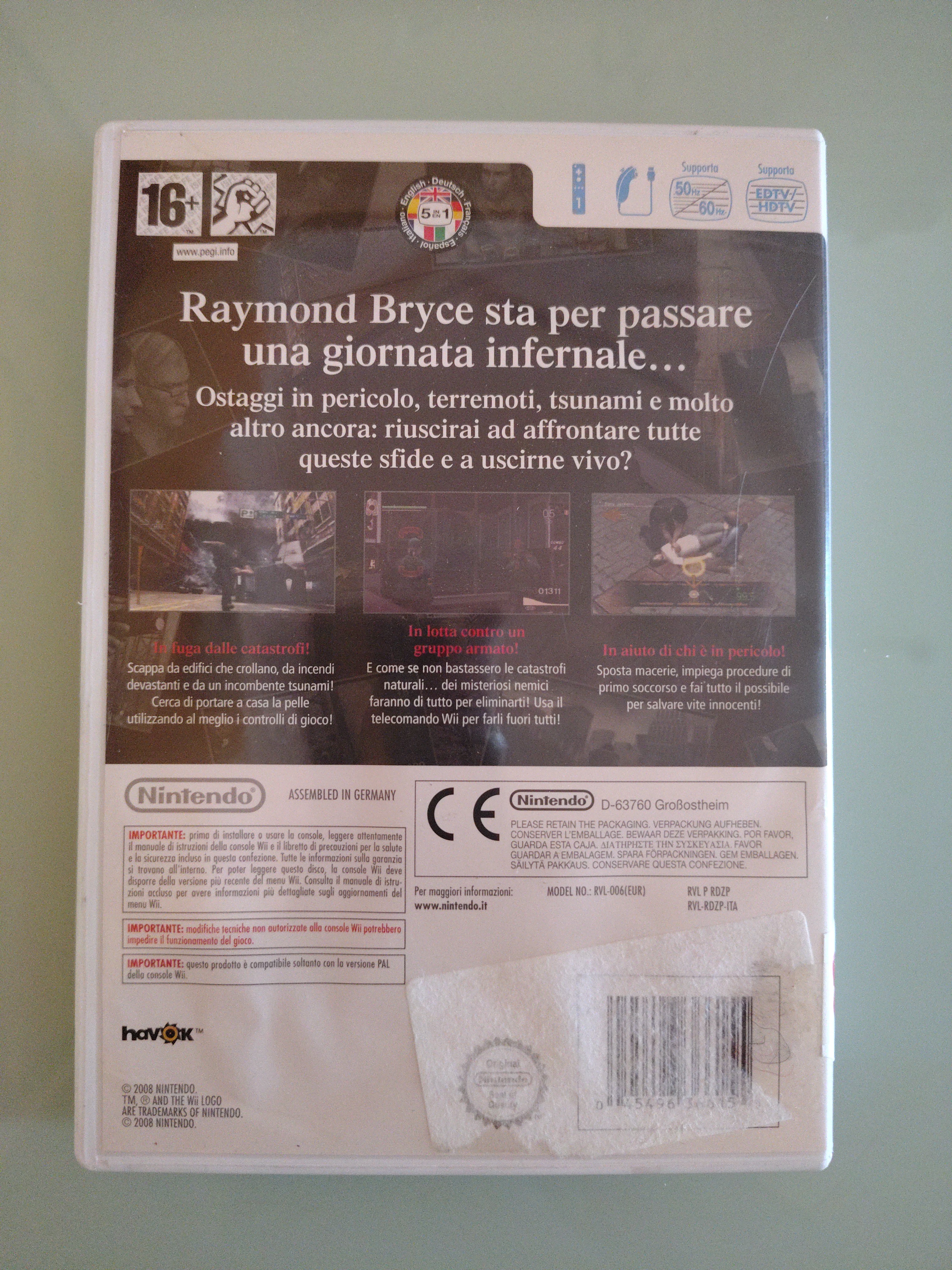 Disaster Day of Crisis NINTENDO WII EDIZIONE ITALIANA 1° stampa