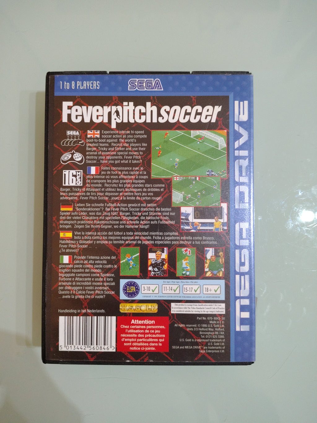 Gioco Mega Drive  Fever Pitch Soccer