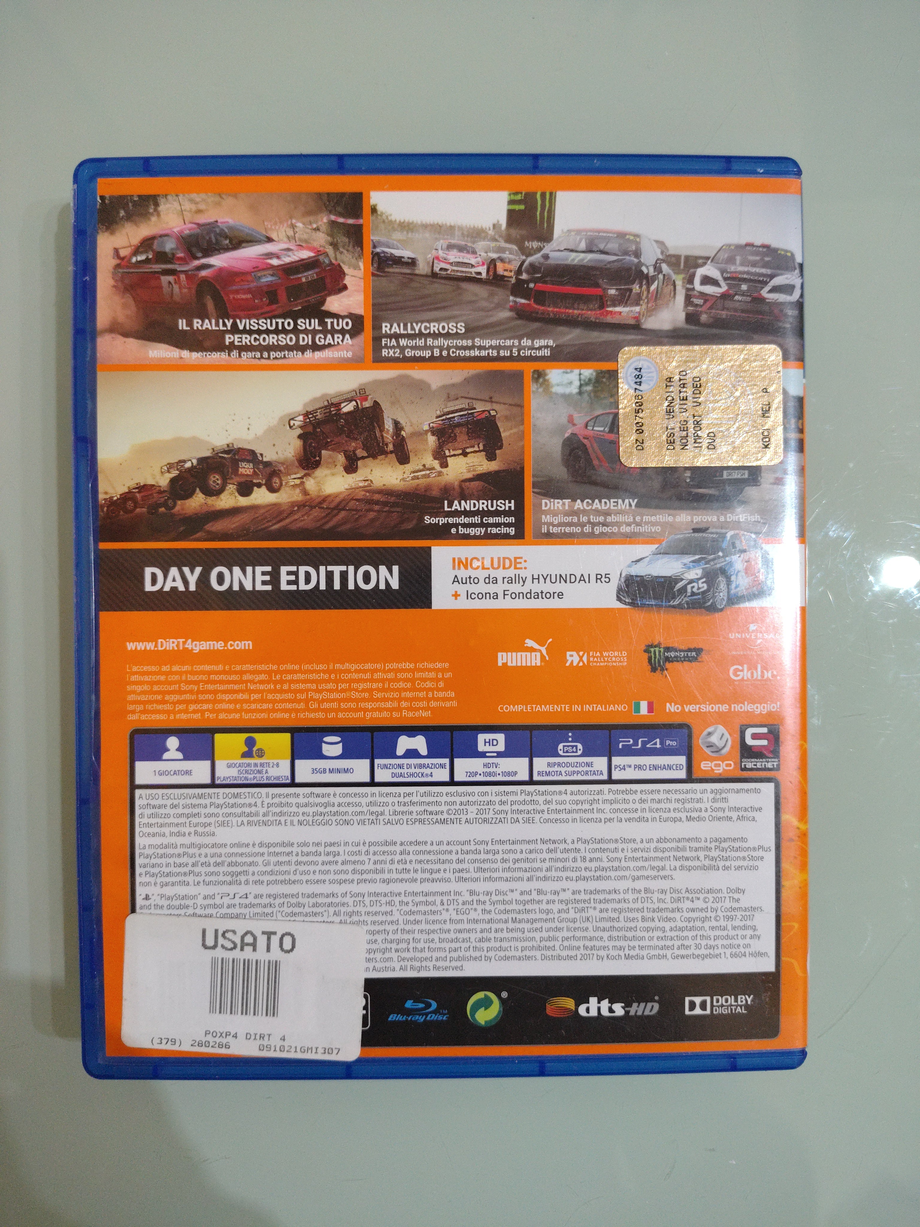DIRT 4  PLAYSTATION 4