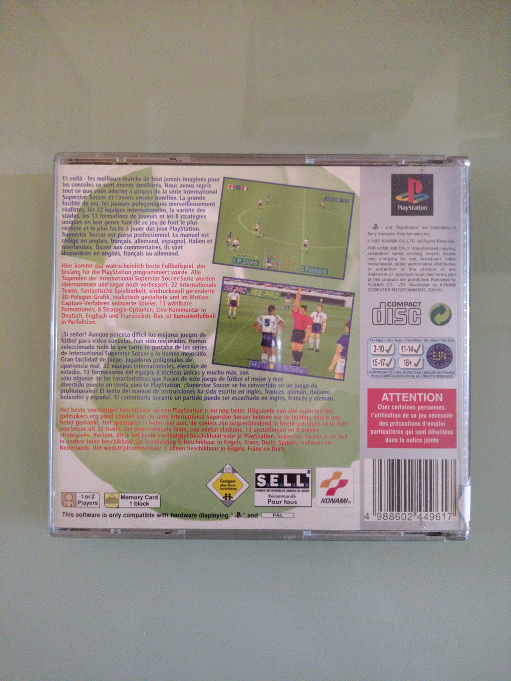 PS1 ISS INTERNATIONAL SUPERSTAR SOCCER PRO PLAYSTATION 1 ITALIANO COME NUOVO PLATINUM