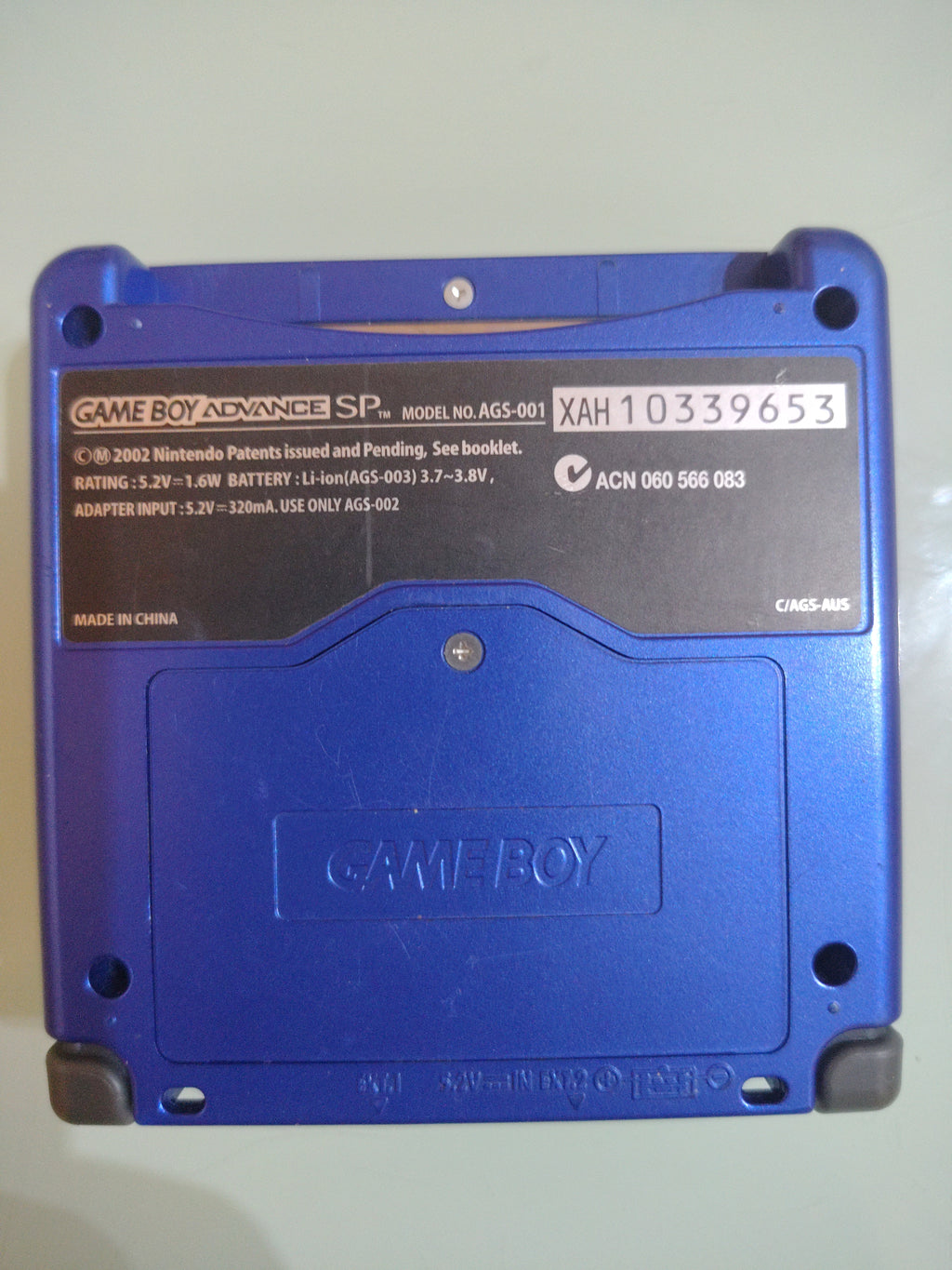 Nintendo Game Boy Advance SP Cobalt Blue System AGS 001