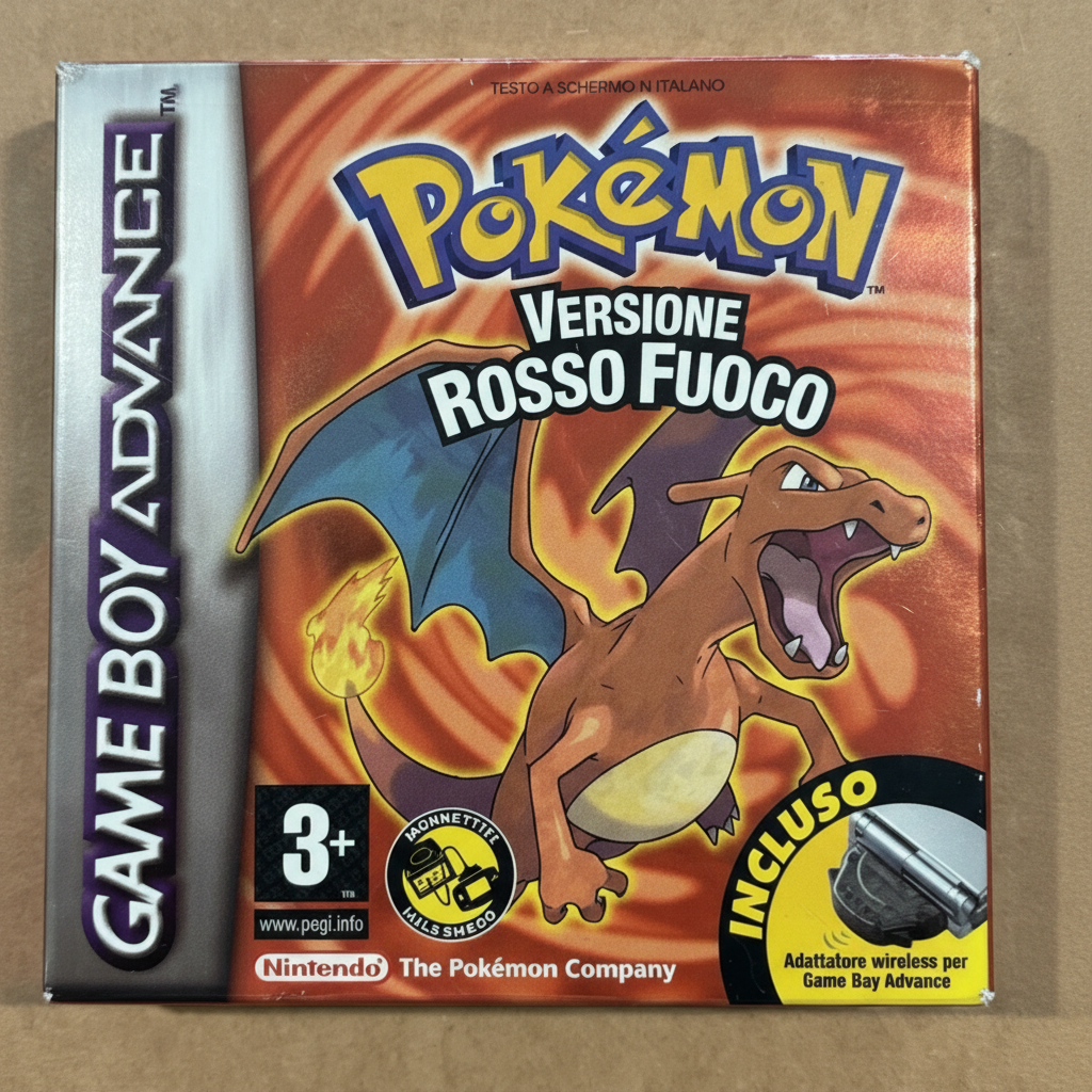 POKEMON VERSIONE ROSSO FUOCO ORIGINALE GBA   WIRELESS ADAPTER