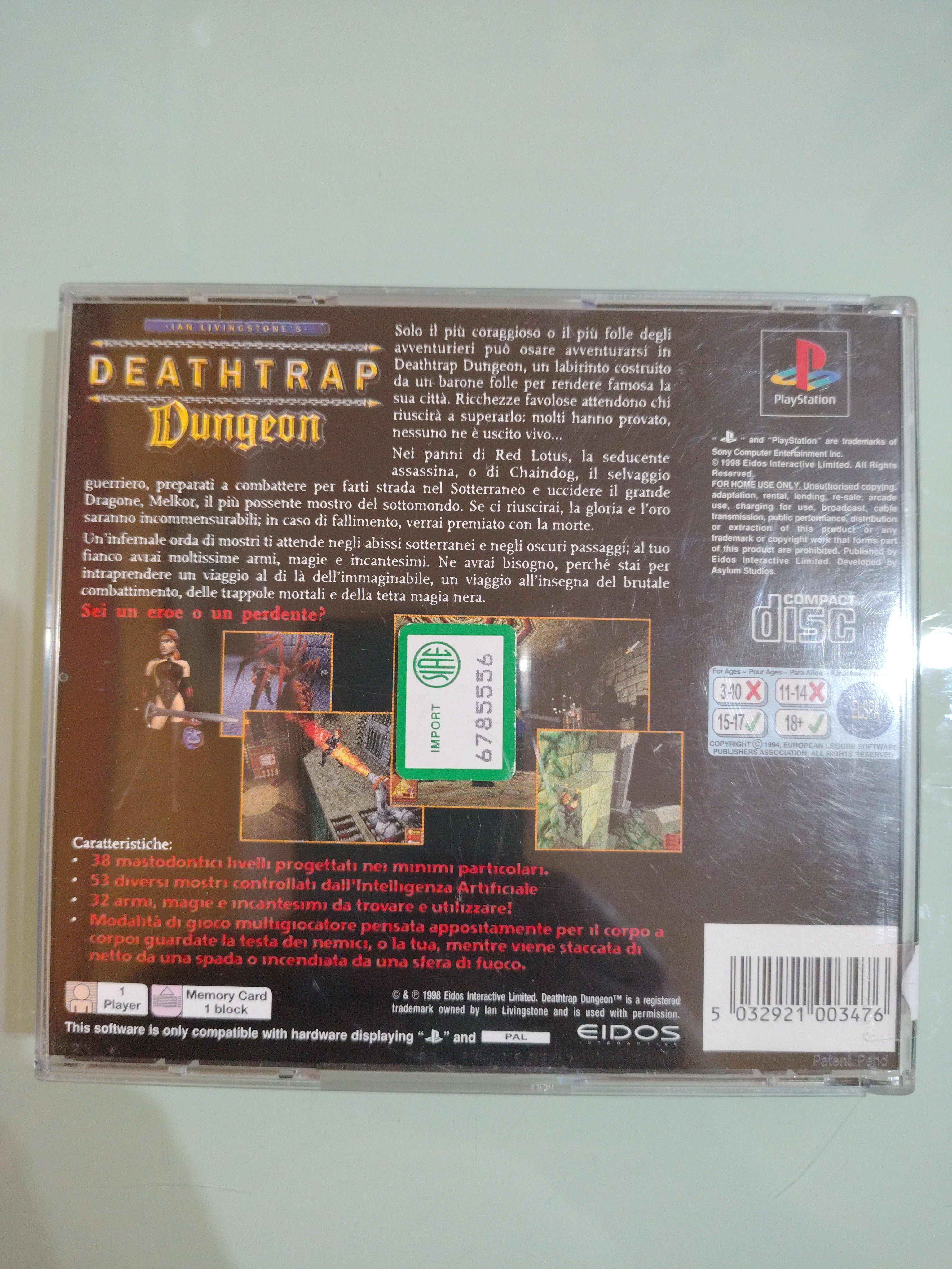 Deathtrap Dungeon Sony Playstation 1 Pal ita