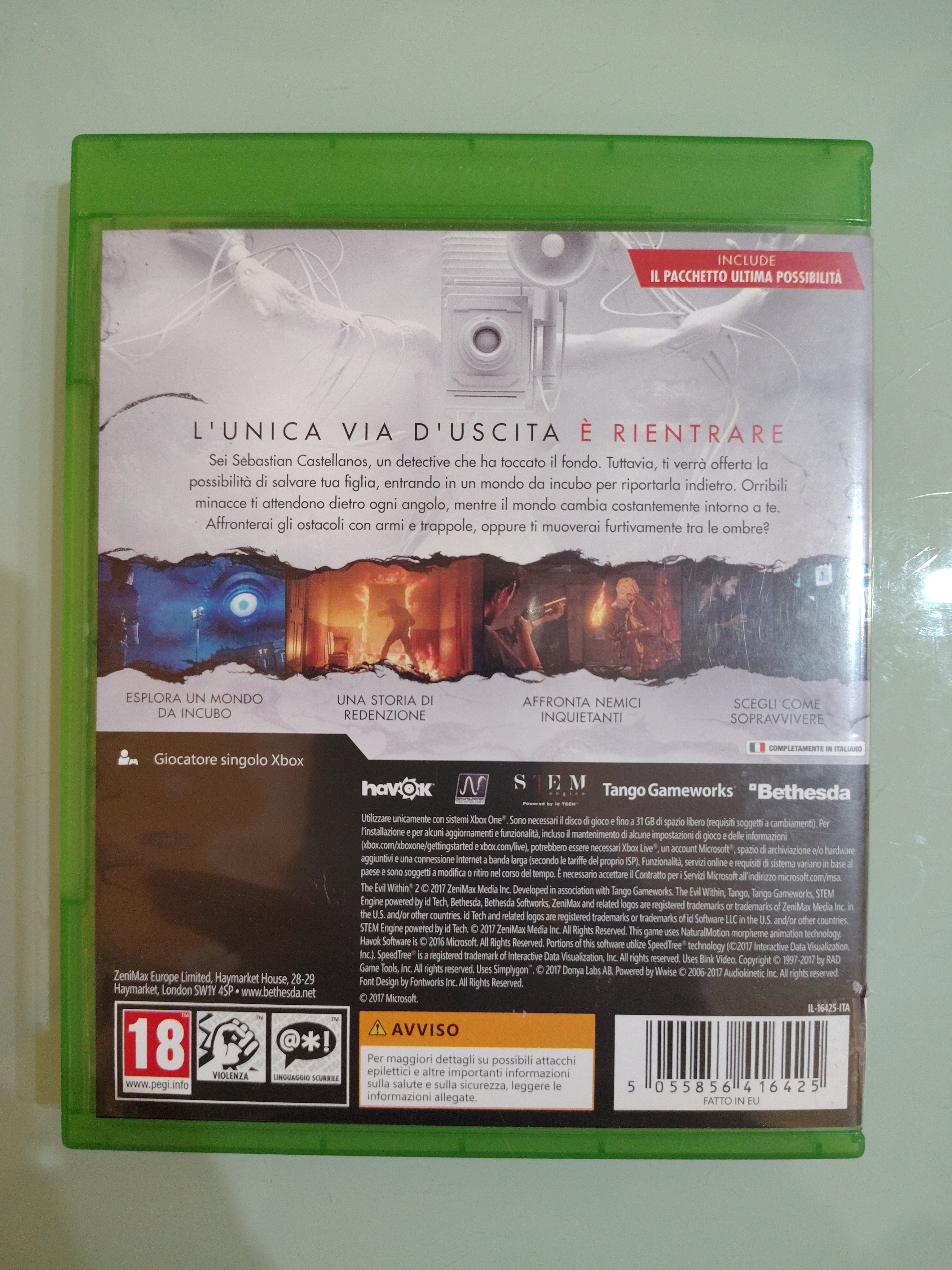 THE EVIL WITHIN 2 XBOX ONE  - VERSIONE  ITALIANA  - OTTIME CONDIZIONI