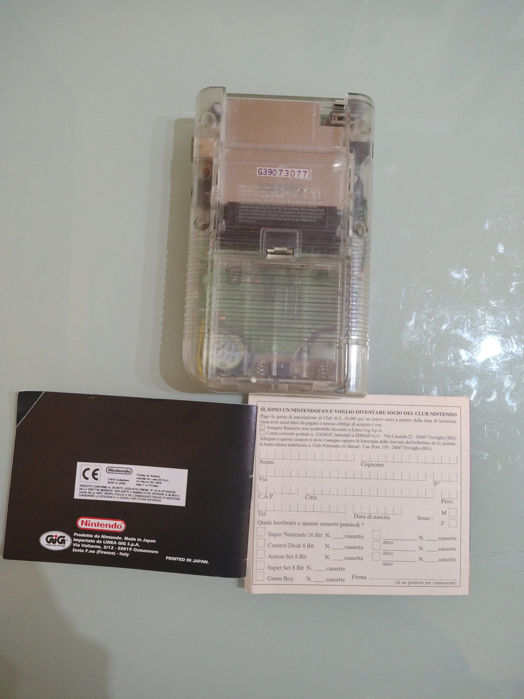 GAME BOY CLASSIC TRASPARENTE BOXATO