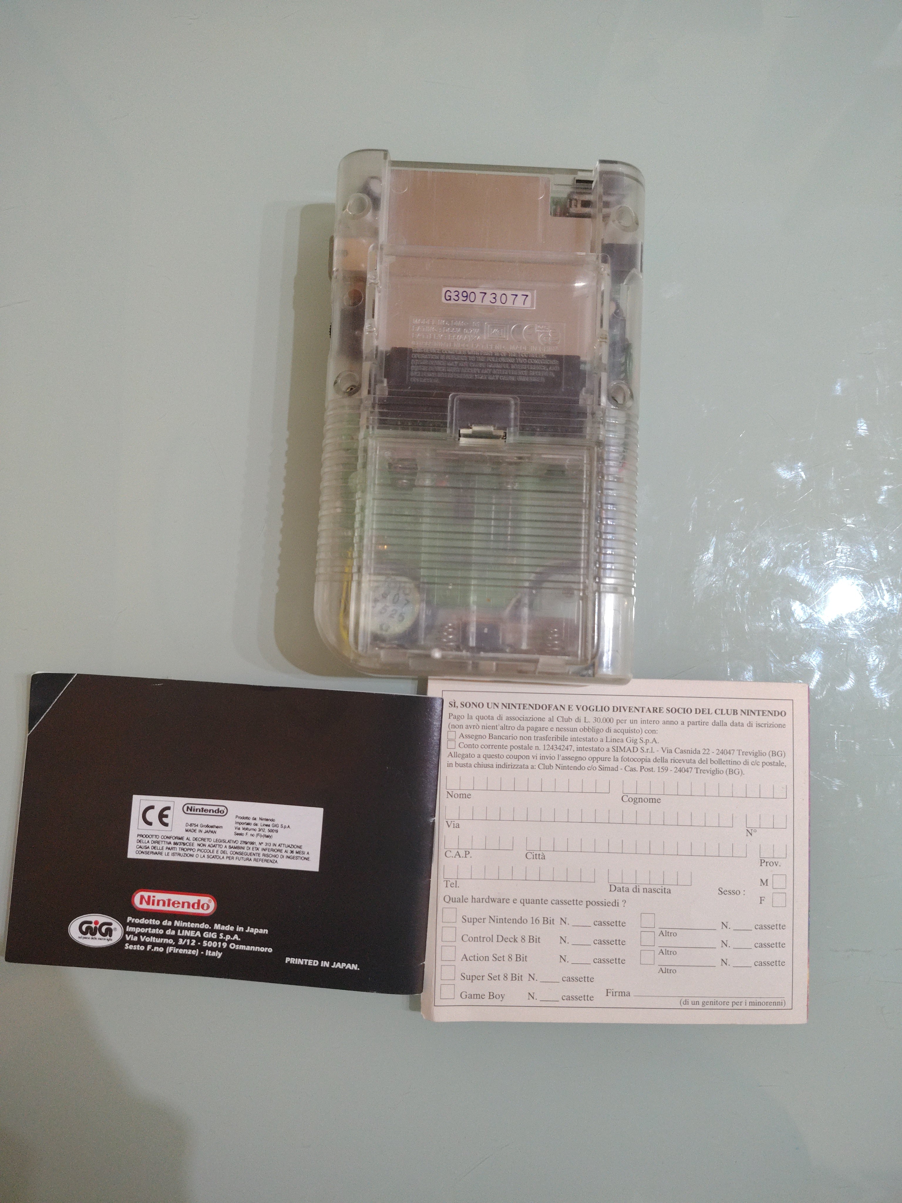 GAME BOY CLASSIC TRASPARENTE BOXATO