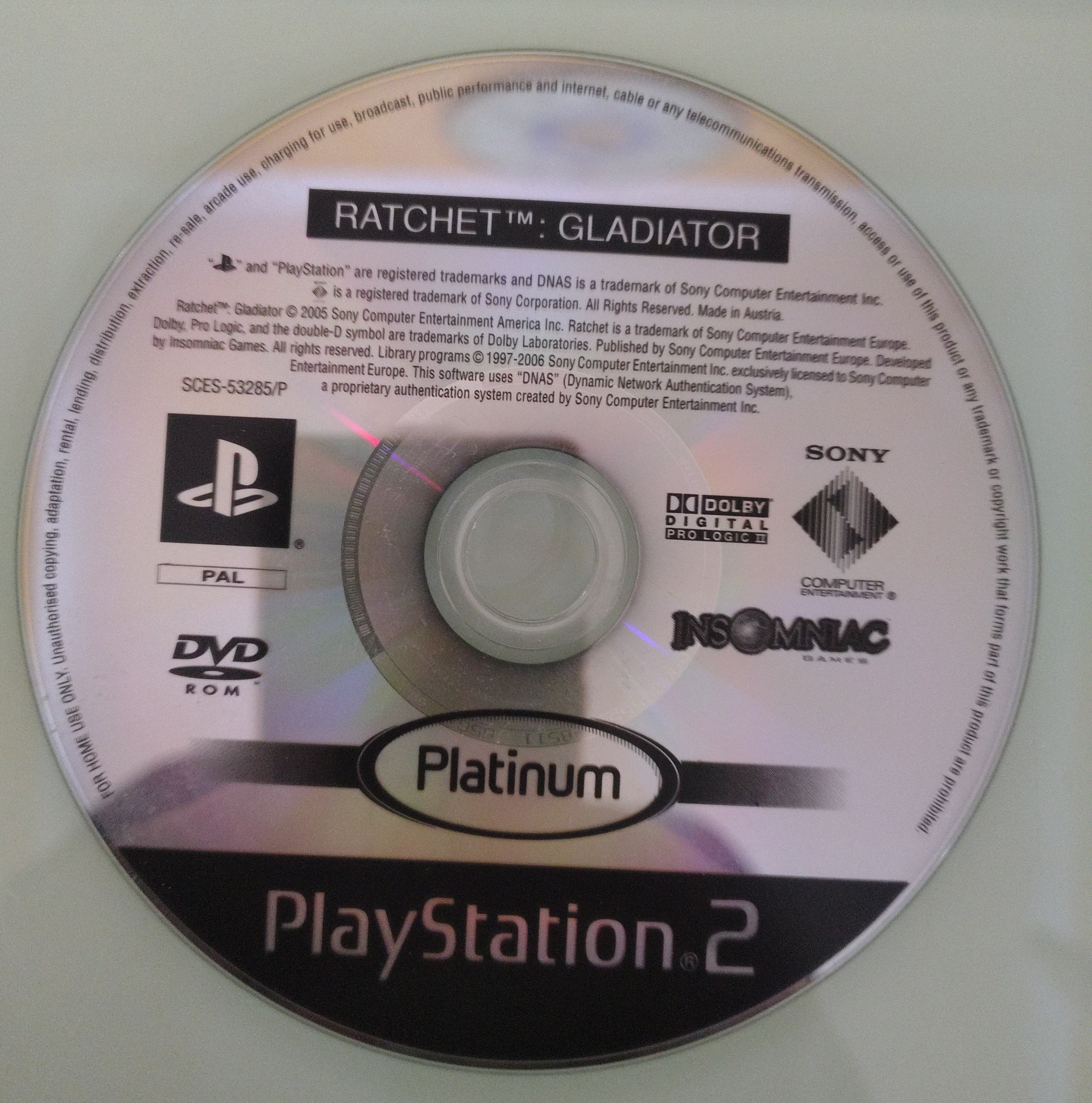 Ratchet Gladiator Platinum ( solo disco )
