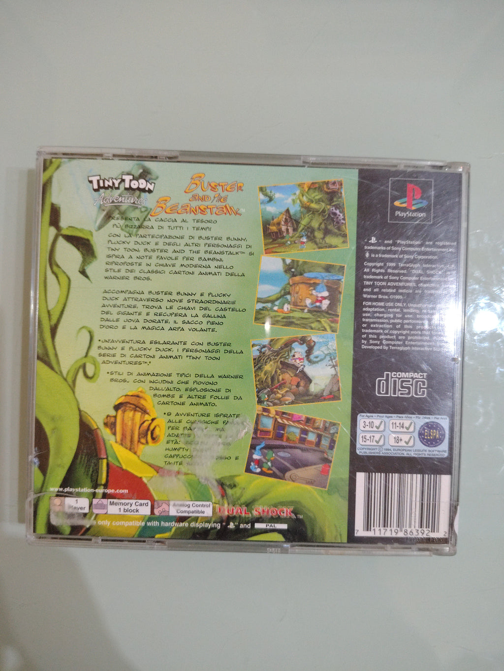 Tiny Toon Adventures Buster and The Beanstalk GIOCO PS1 PAL