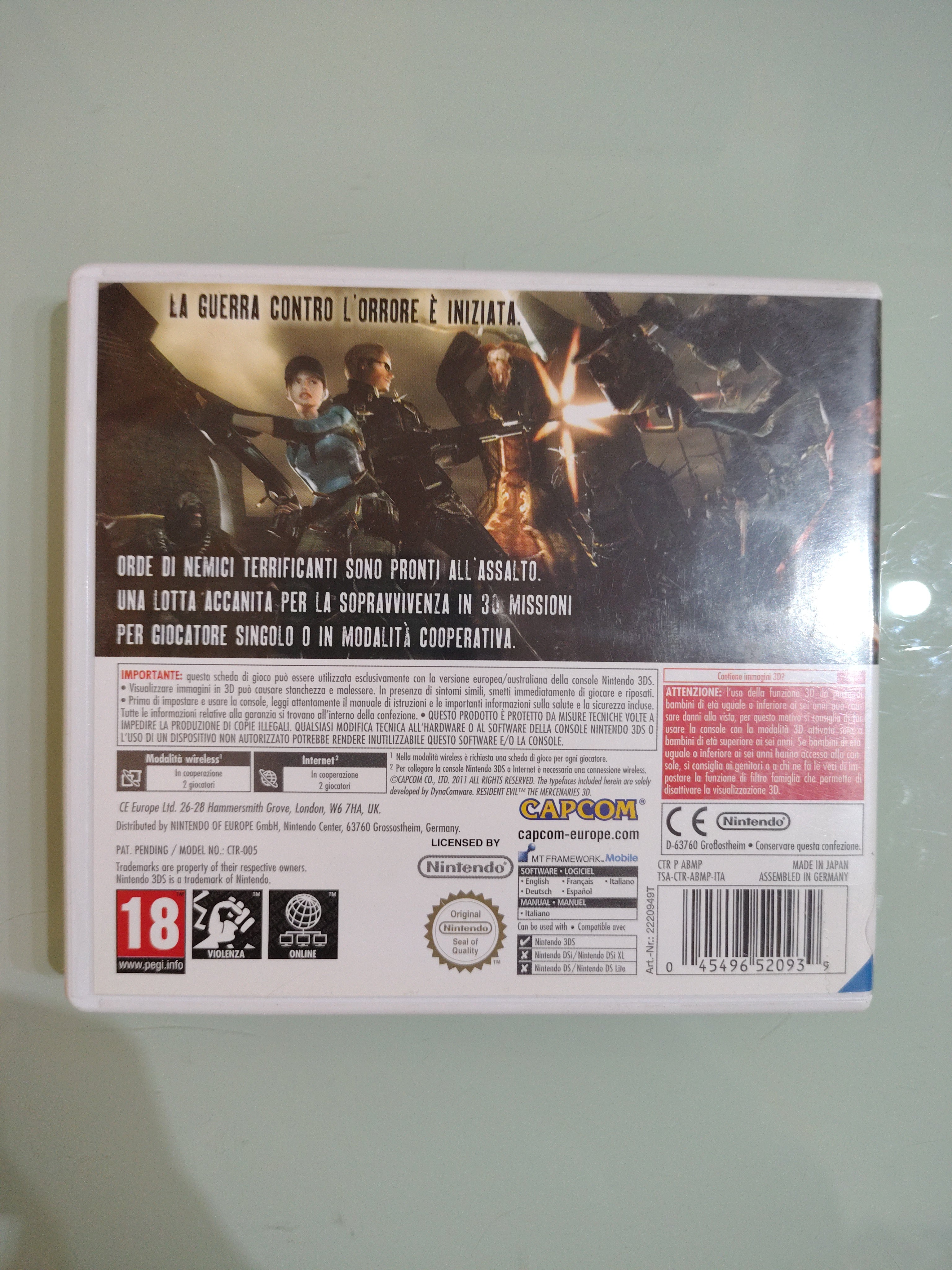 RESIDENT EVIL THE MERCENARIES 3D  3DS  VERS ITA