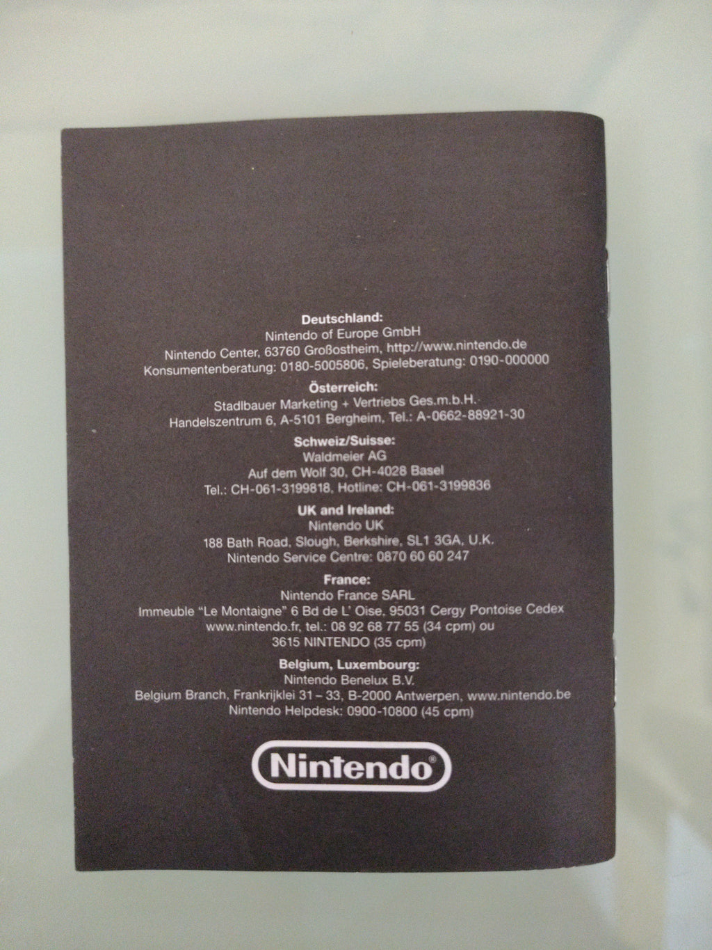 Gameboy Advance SP Nintendo Solo Manuale Istruzioni