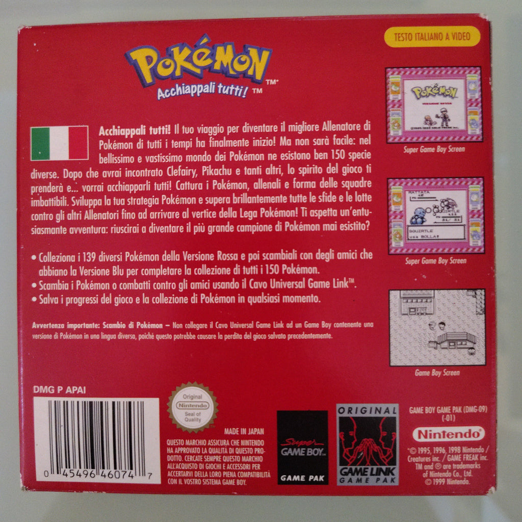 POKEMON VERSIONE ROSSA ORIGINALE 100%
