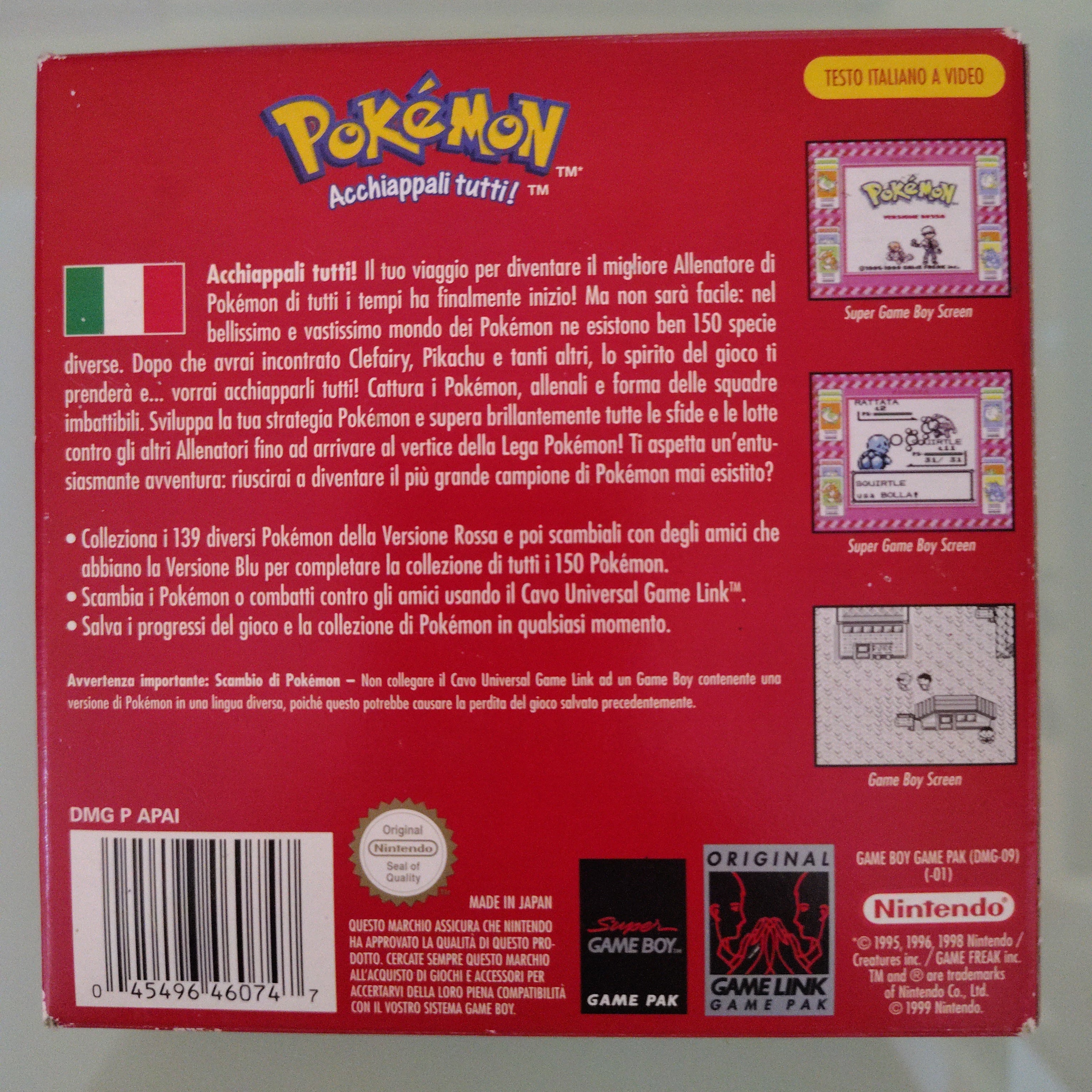POKEMON VERSIONE ROSSA ORIGINALE 100%