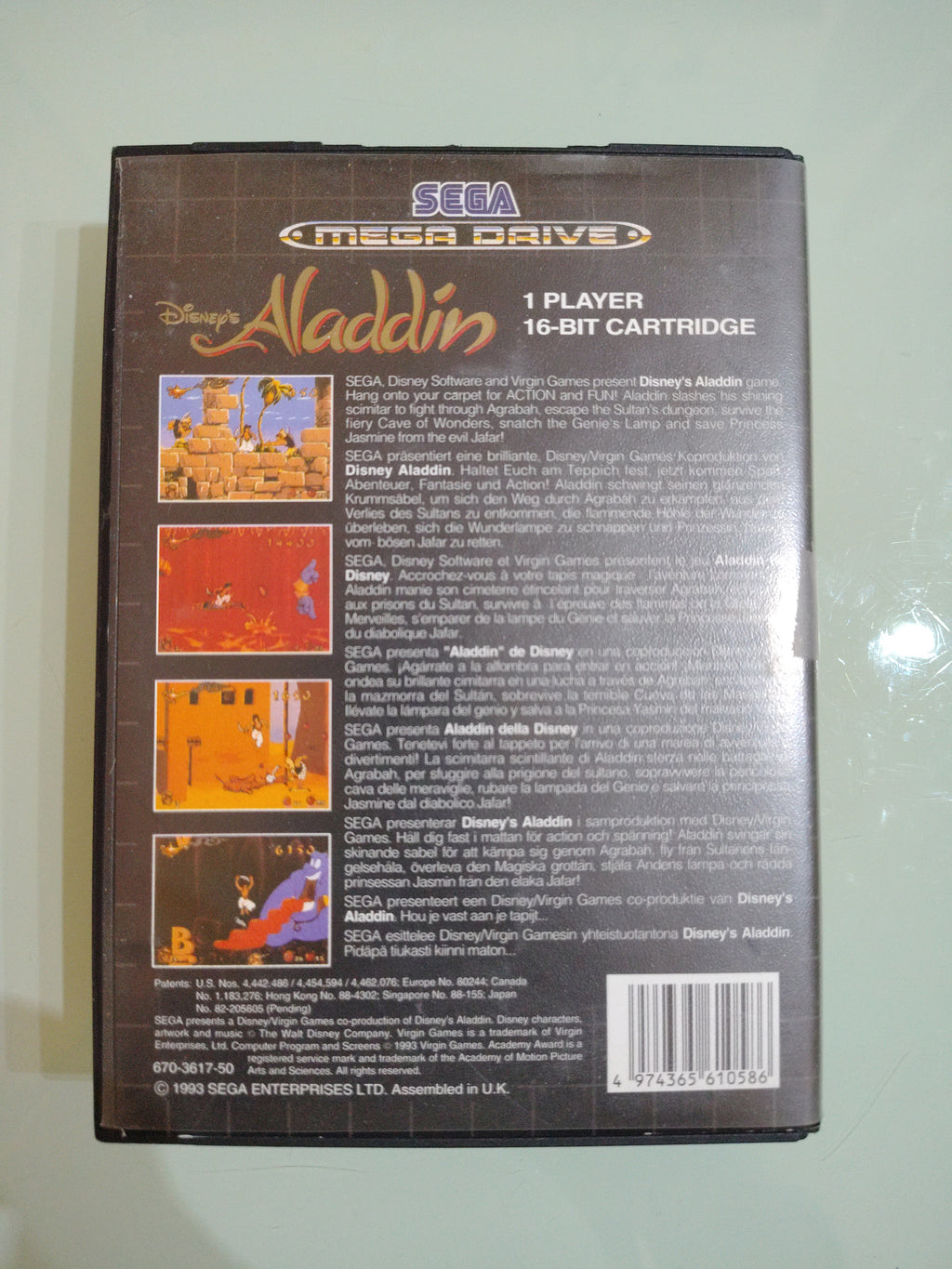 Videogioco SEGA Megadrive Aladdin Disney ORIGINALE