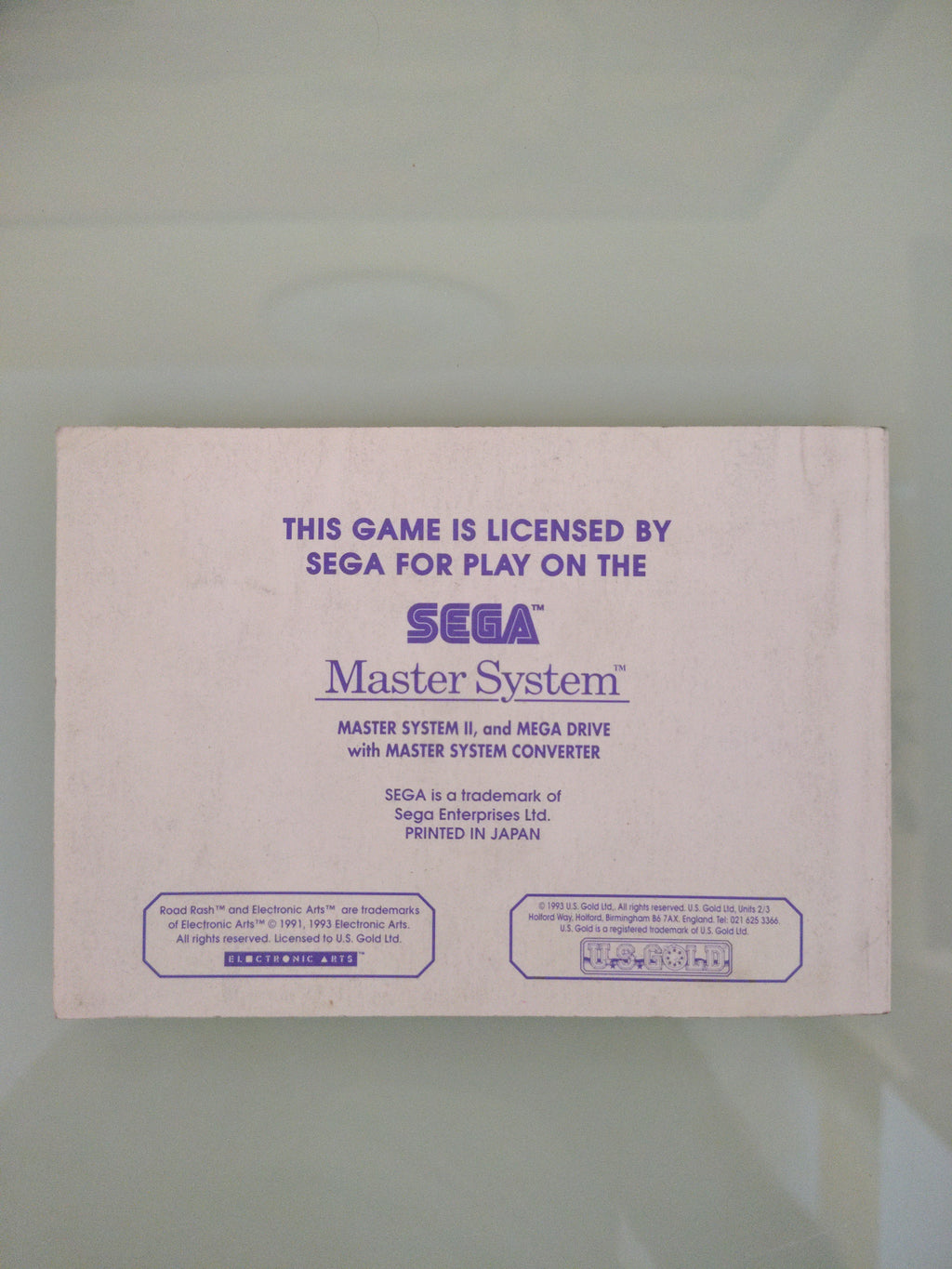Sega Master System Carretera Rash Pal manuale
