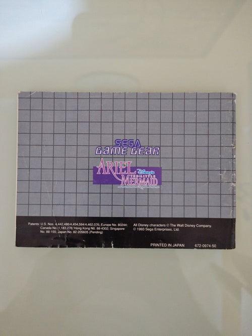 Ariel The Little Mermaid - SEGA Game Gear ( manuale)