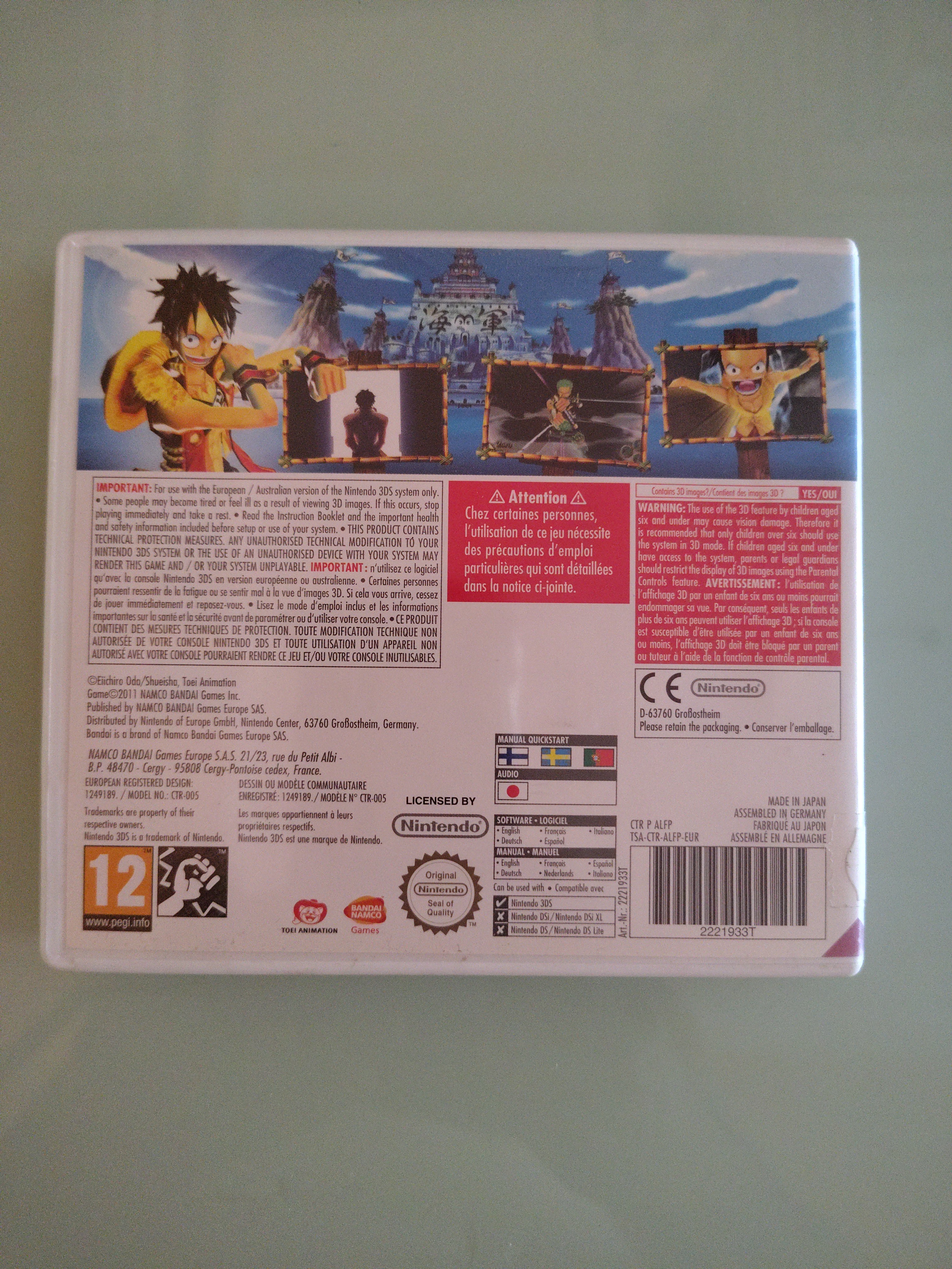 ONE PIECE UNLIMITED CRUISE SP BAN DAI  COMPLETO - NINTENDO 3DS 2DS