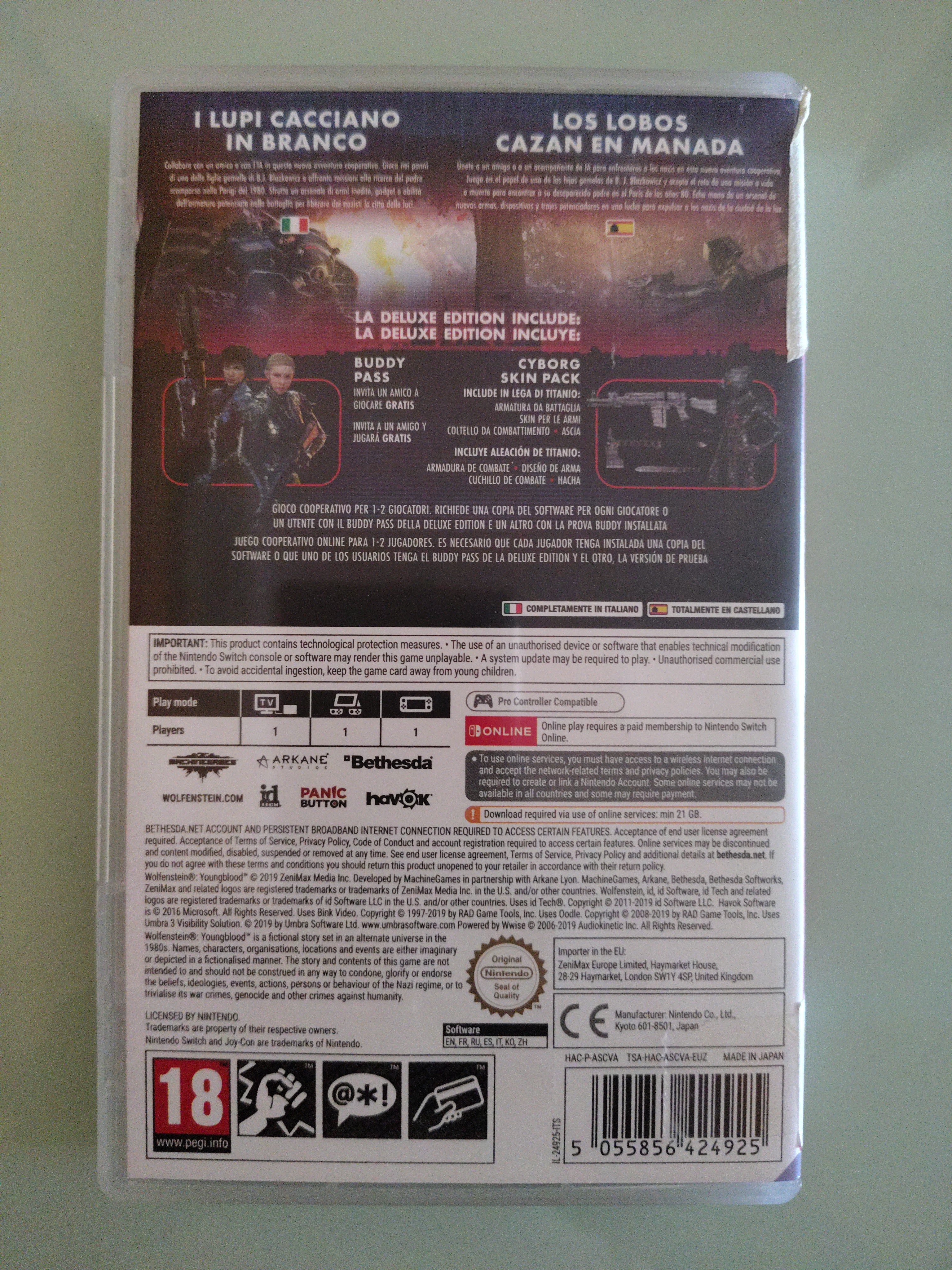 (SOLO SCATOLA) Wolfenstein: Youngblood  CODICE DOWNLOAD INC