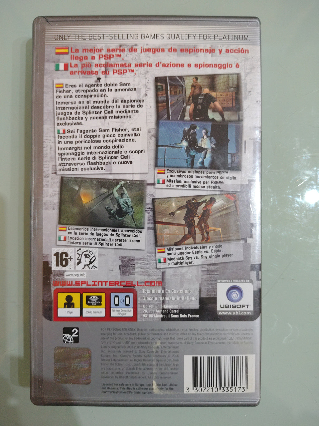 Livret Tom Clancy's Splinter Cell Essentials PSP