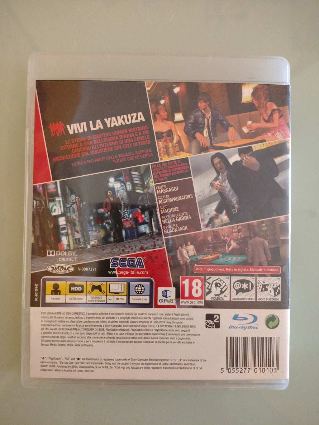 PS3 YAKUZA 4 PLAYSTATION 3 PAL ITALIANO COMPLETO DISCO COME NUOVO