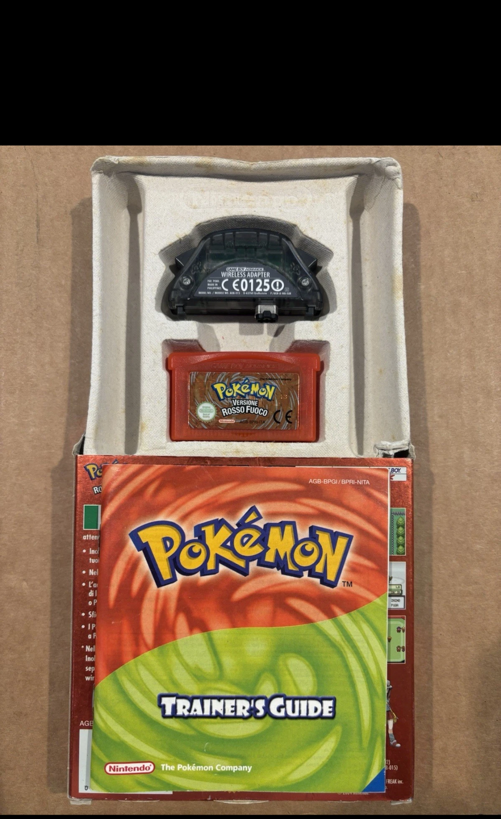 POKEMON VERSIONE ROSSO FUOCO ORIGINALE GBA   WIRELESS ADAPTER
