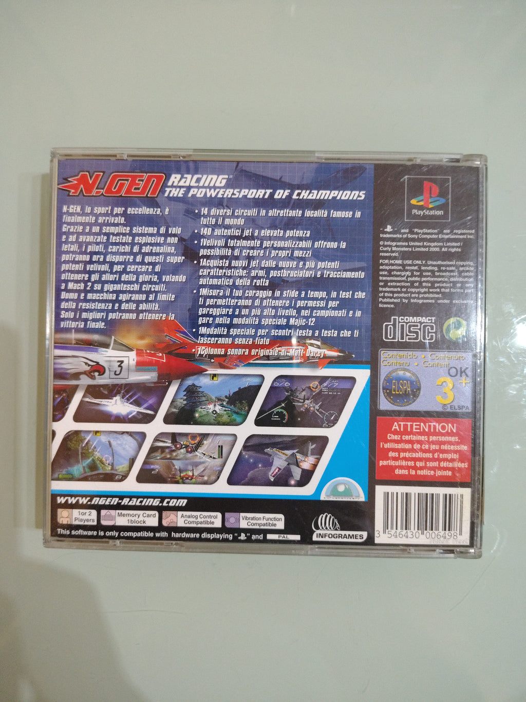 SONY Ps1 - videogame - N-Gen Racing - Pal Ita