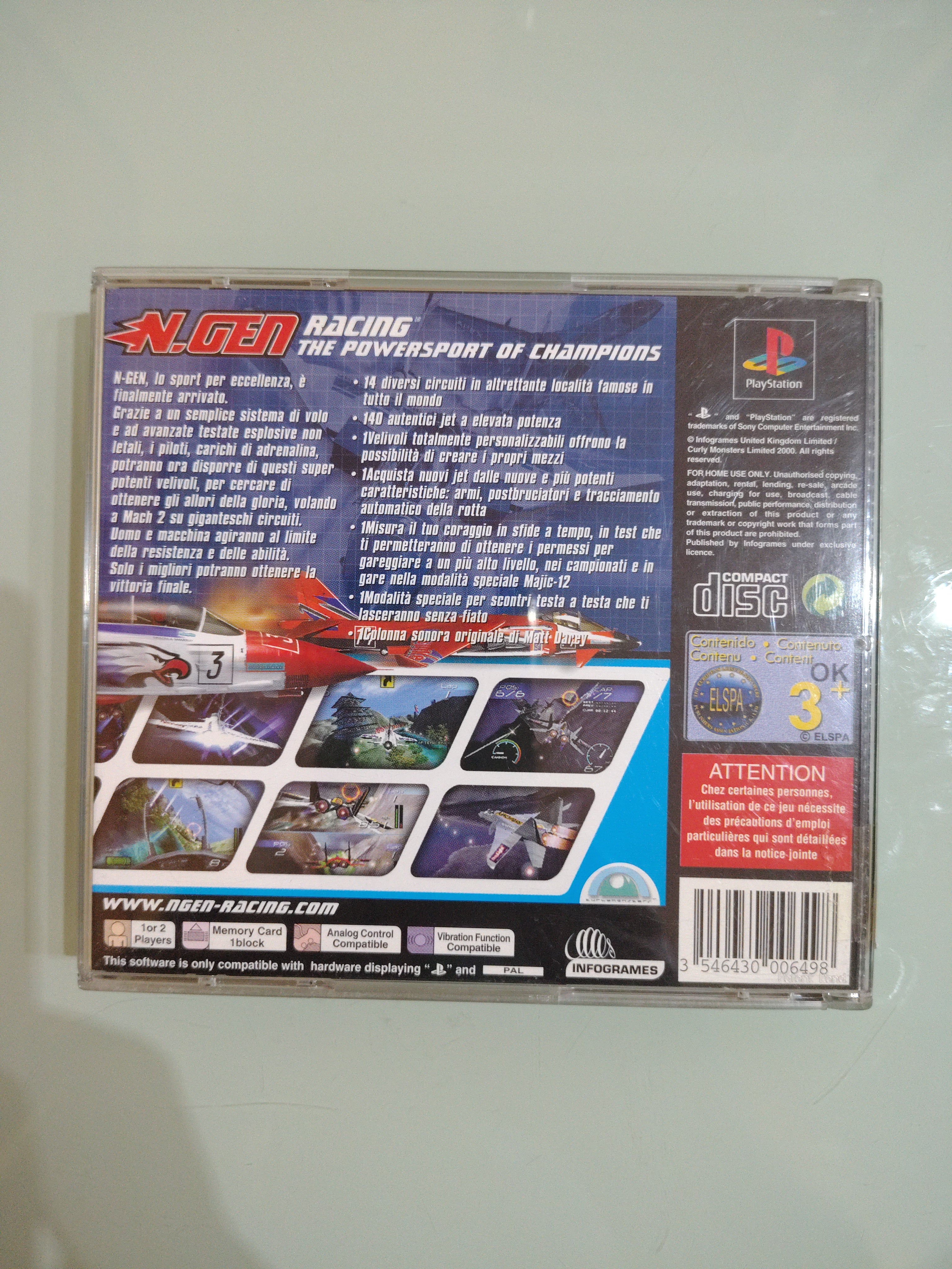 SONY Ps1 - videogame - N-Gen Racing - Pal Ita
