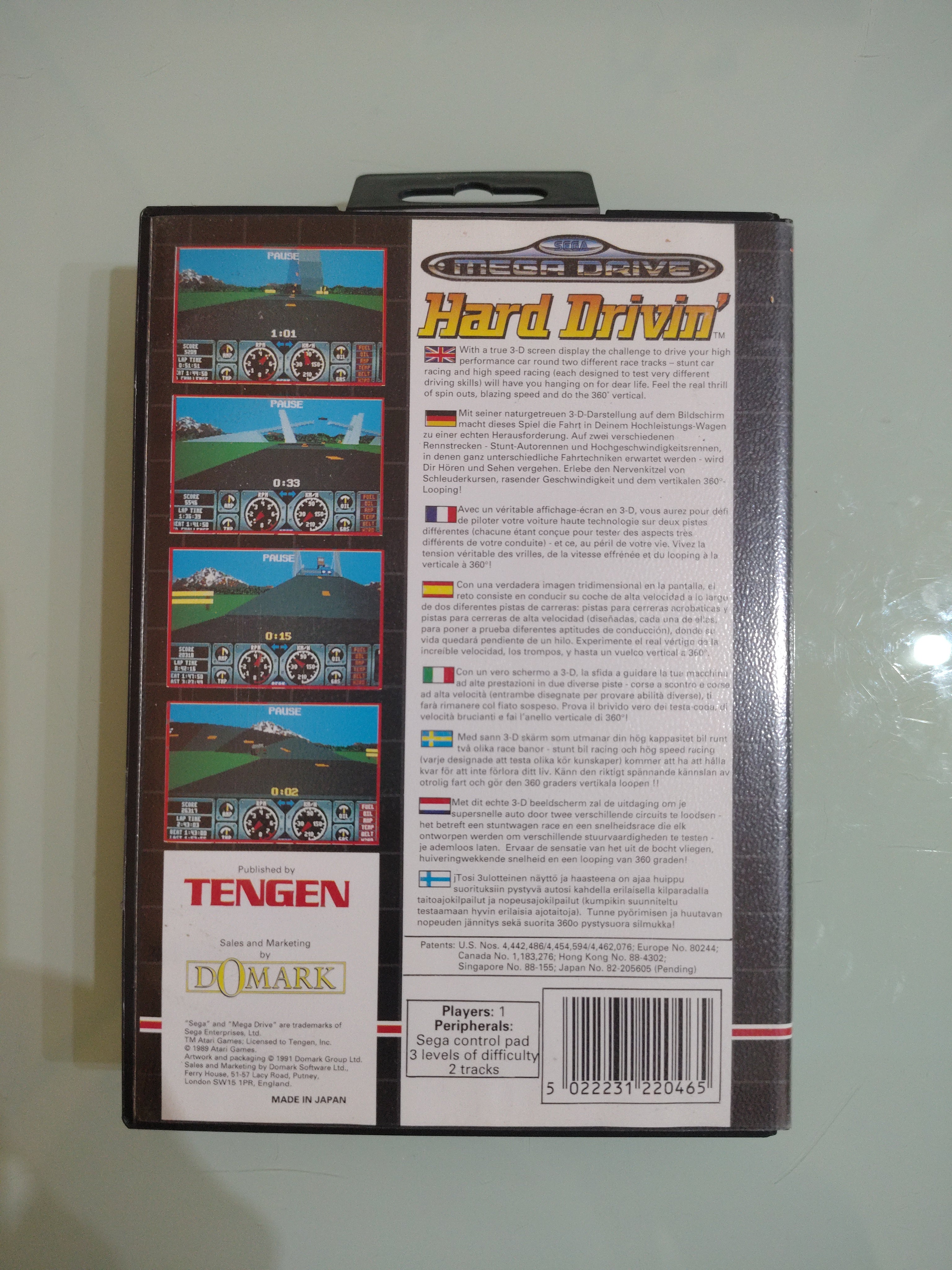 Hard Drivin' • SEGA Mega Drive Game  Manuale (1991)
