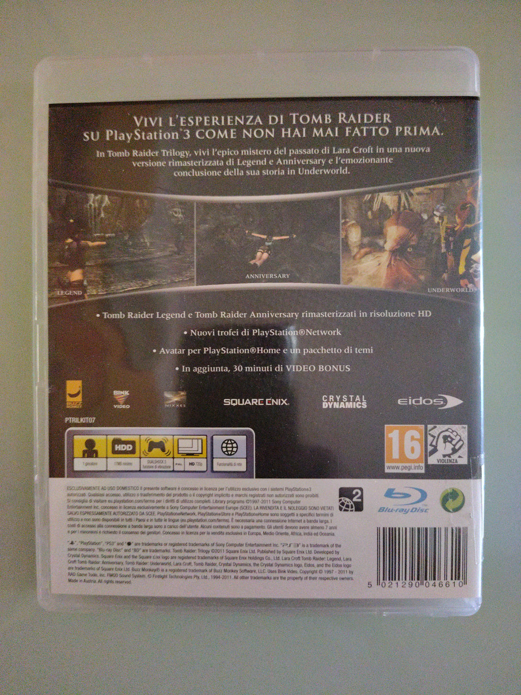 THE TOMB RAIDER TRILOGY CLASSICS HD SONY PS3 PLAYSTATION 3 PAL ITALIANO COMPLETO