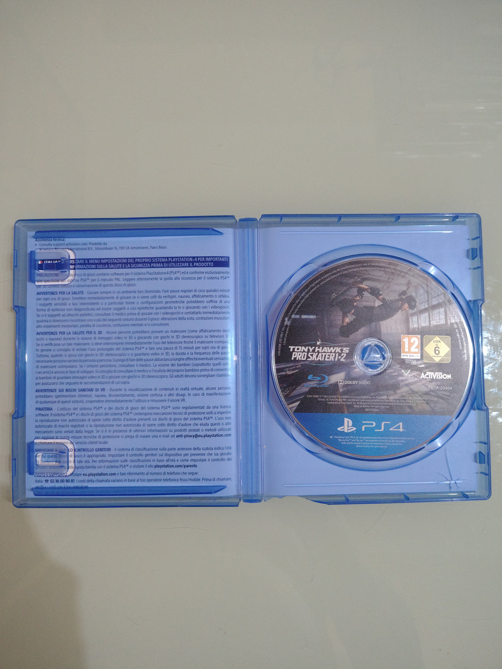 PS4 TONY HAWK'S PRO SKATER 1 + 2 PLAYSTATION 4 PAL ITALIANO
