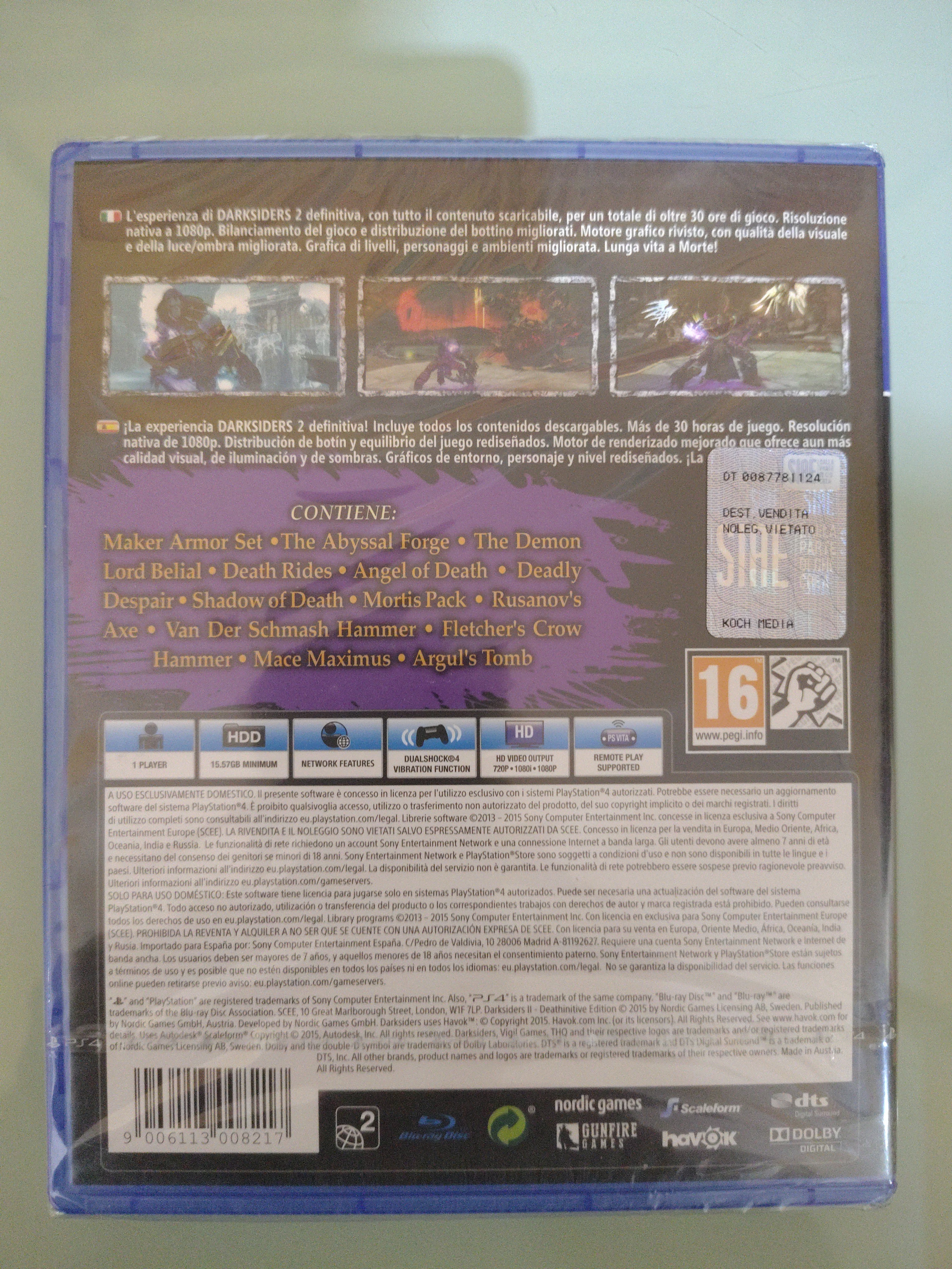 DARKSIDERS 2 DEATH INITIVE EDITION  NUOVO SIGILLATO