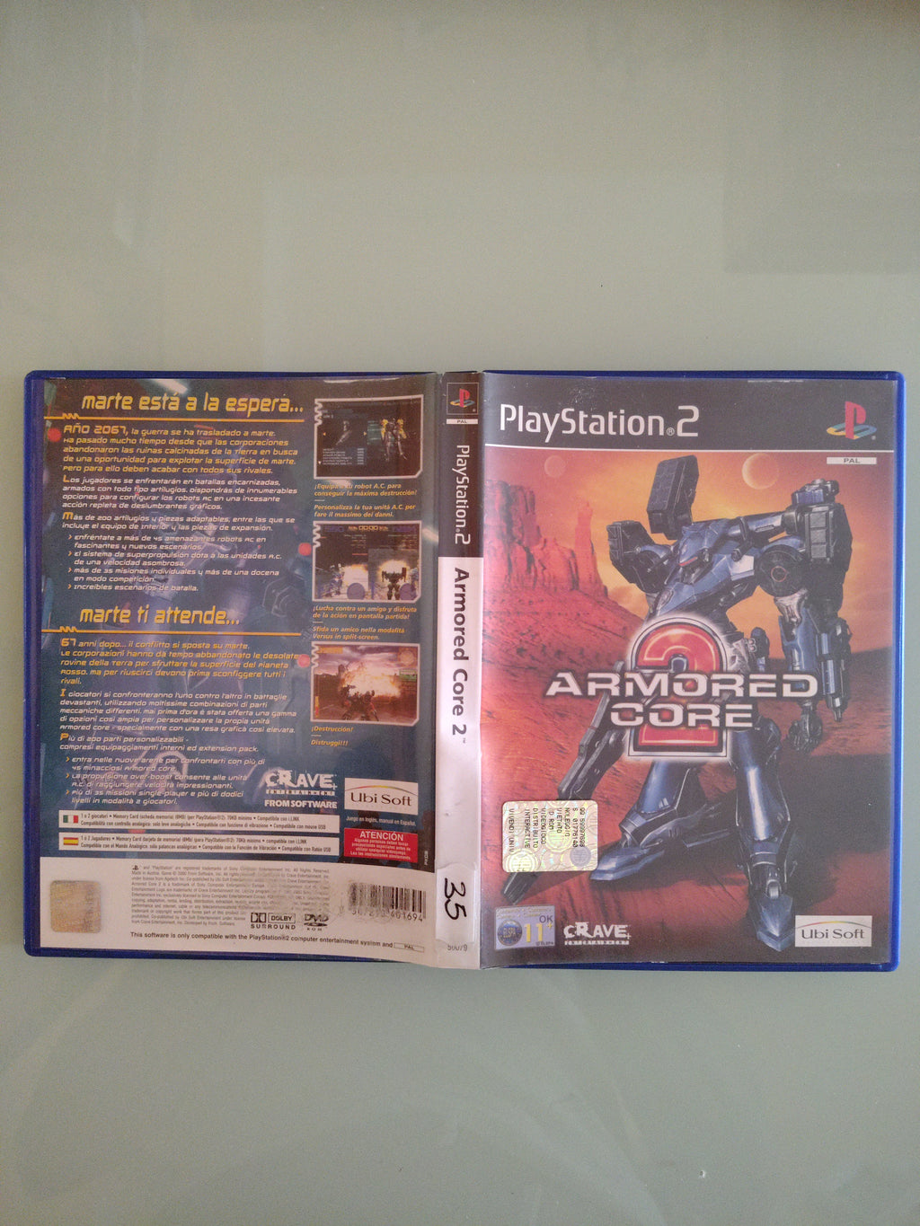 SONY PLAYSTATION 2  - PS2 - ARMORED CORE 2 - UBI SOFT - ITA SPAIN