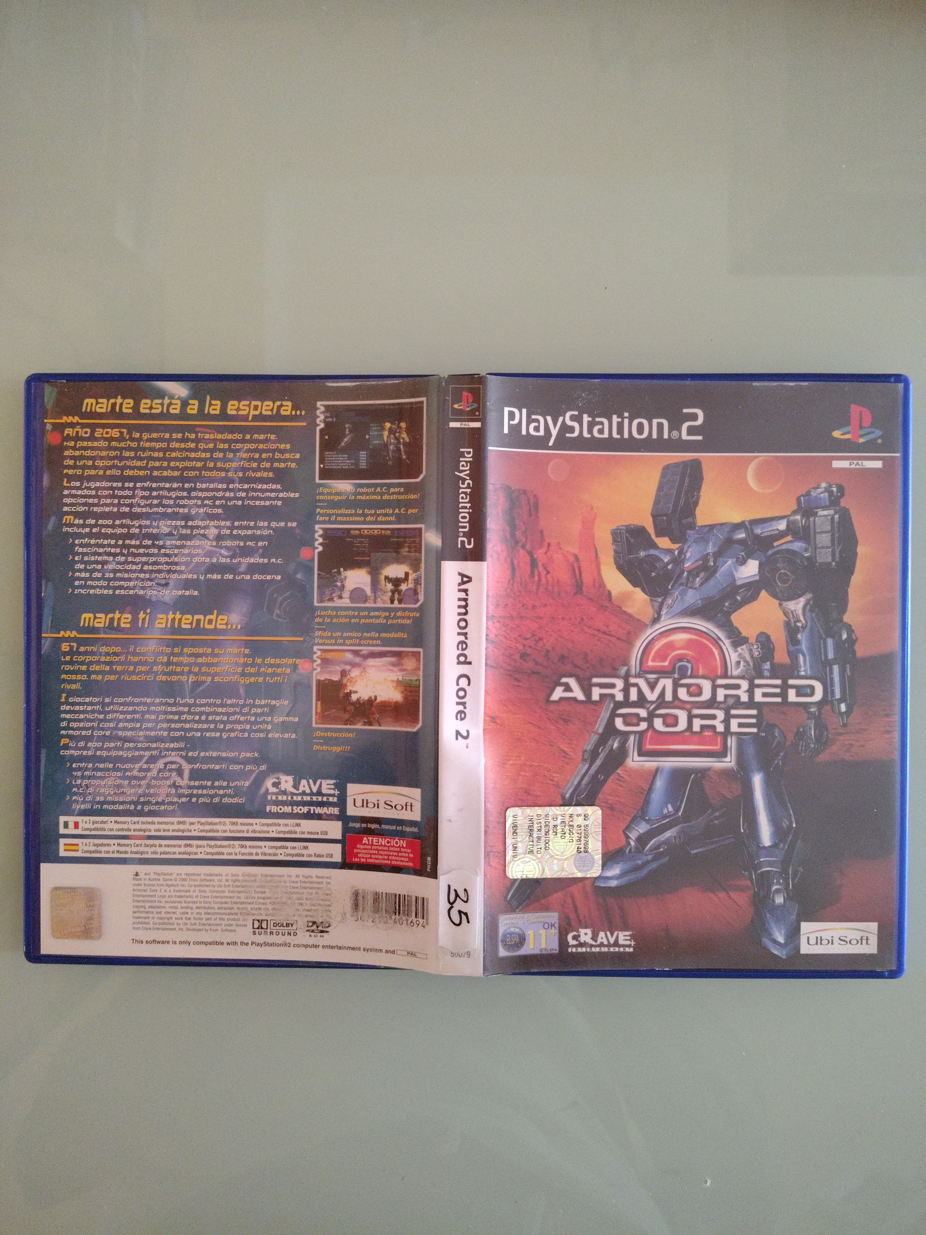 SONY PLAYSTATION 2  - PS2 - ARMORED CORE 2 - UBI SOFT - ITA SPAIN