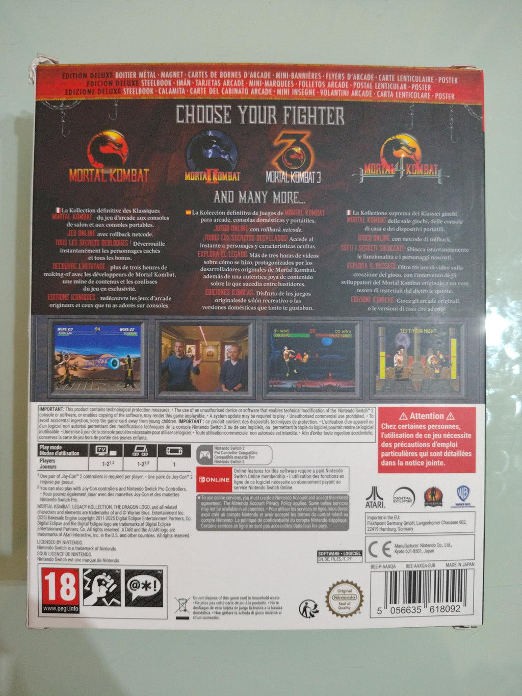 MORTAL KOMBAT LEGACY KOLLECTION DELUXE EDITION SWITCH 2 PAL ITALIAN ESP NINTENDO