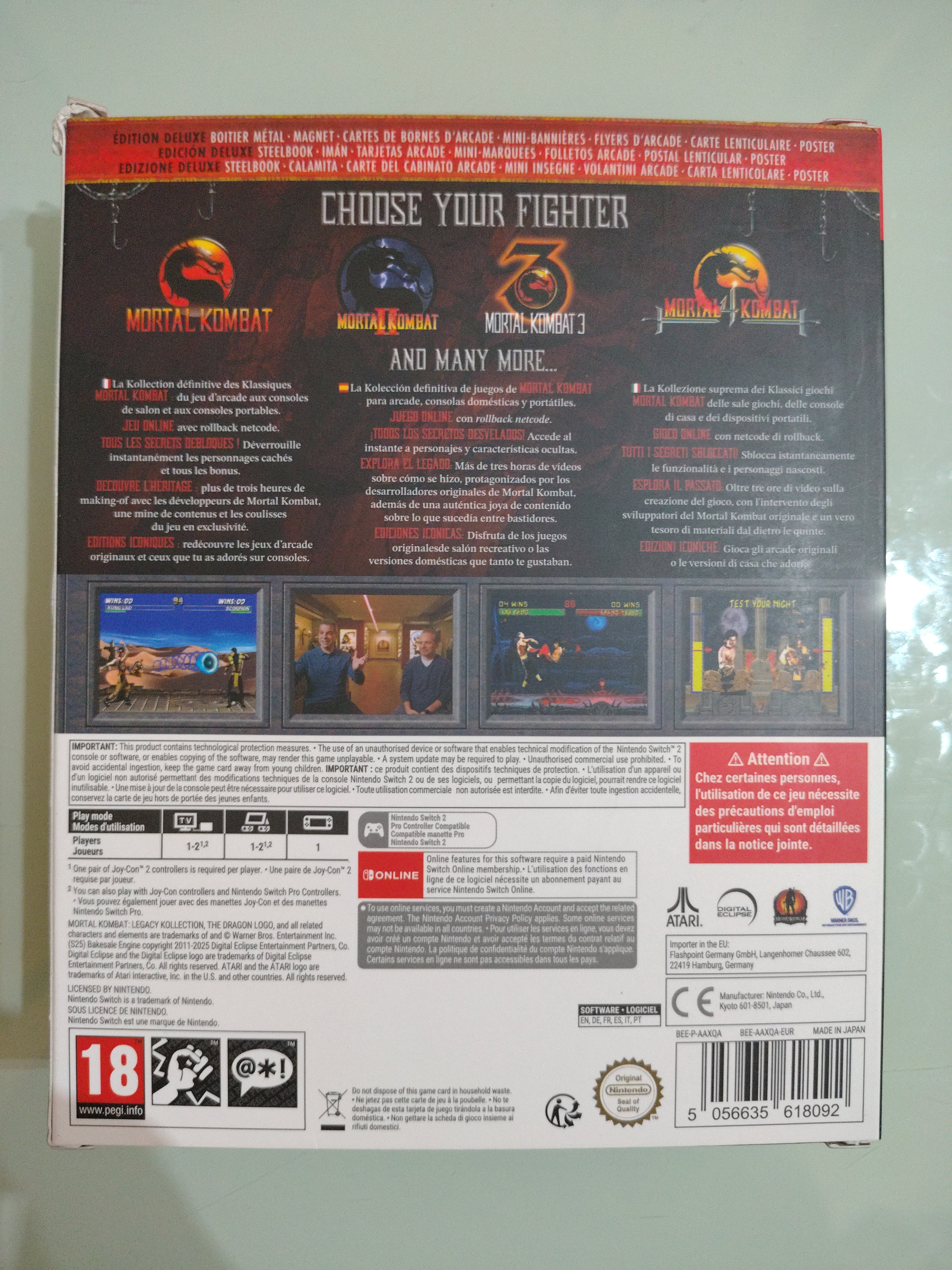MORTAL KOMBAT LEGACY KOLLECTION DELUXE EDITION SWITCH 2 PAL ITALIAN ESP NINTENDO