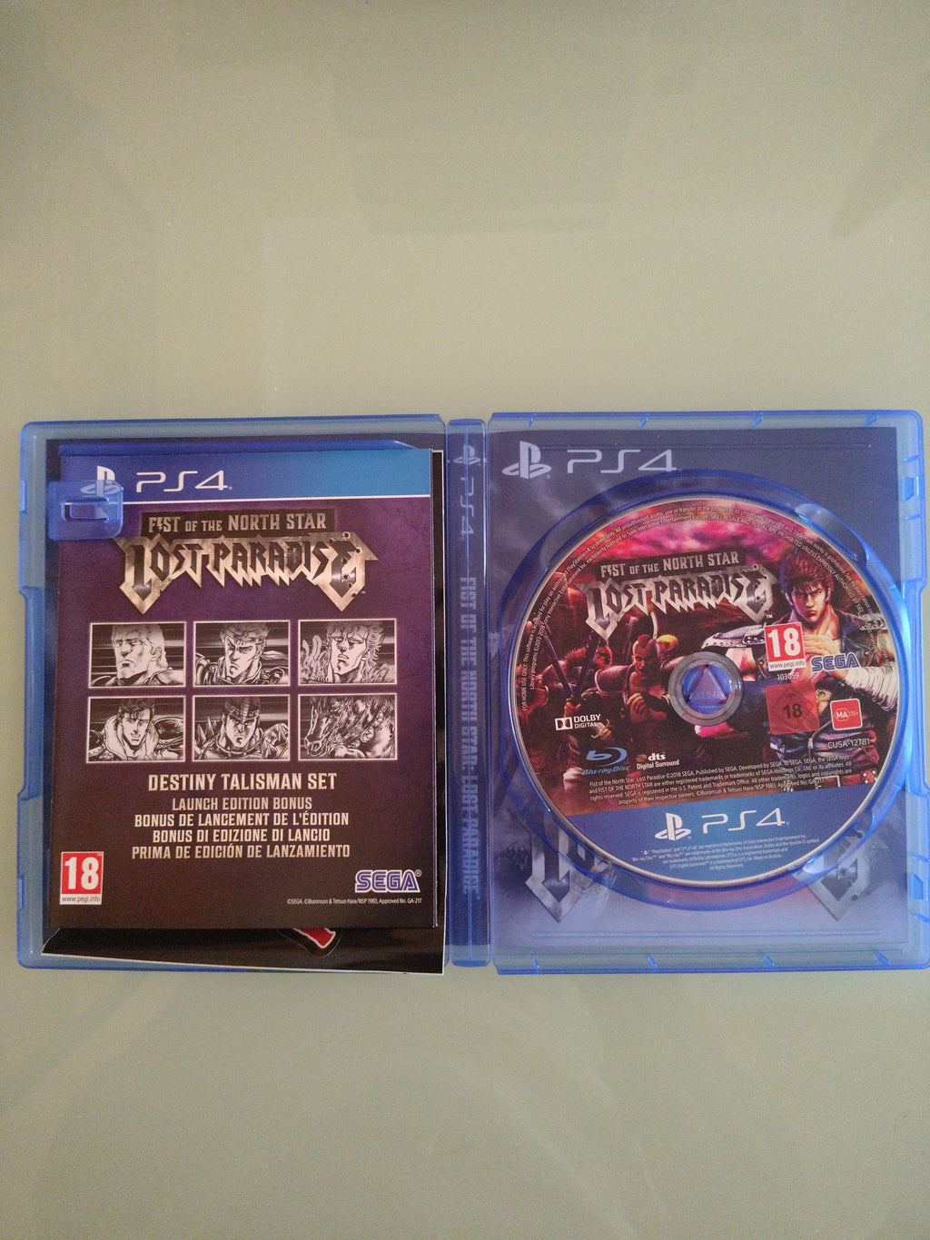 FIST OF THE NORTH STAR: Lost Paradise PS4 - prima edizione - copertina ITA