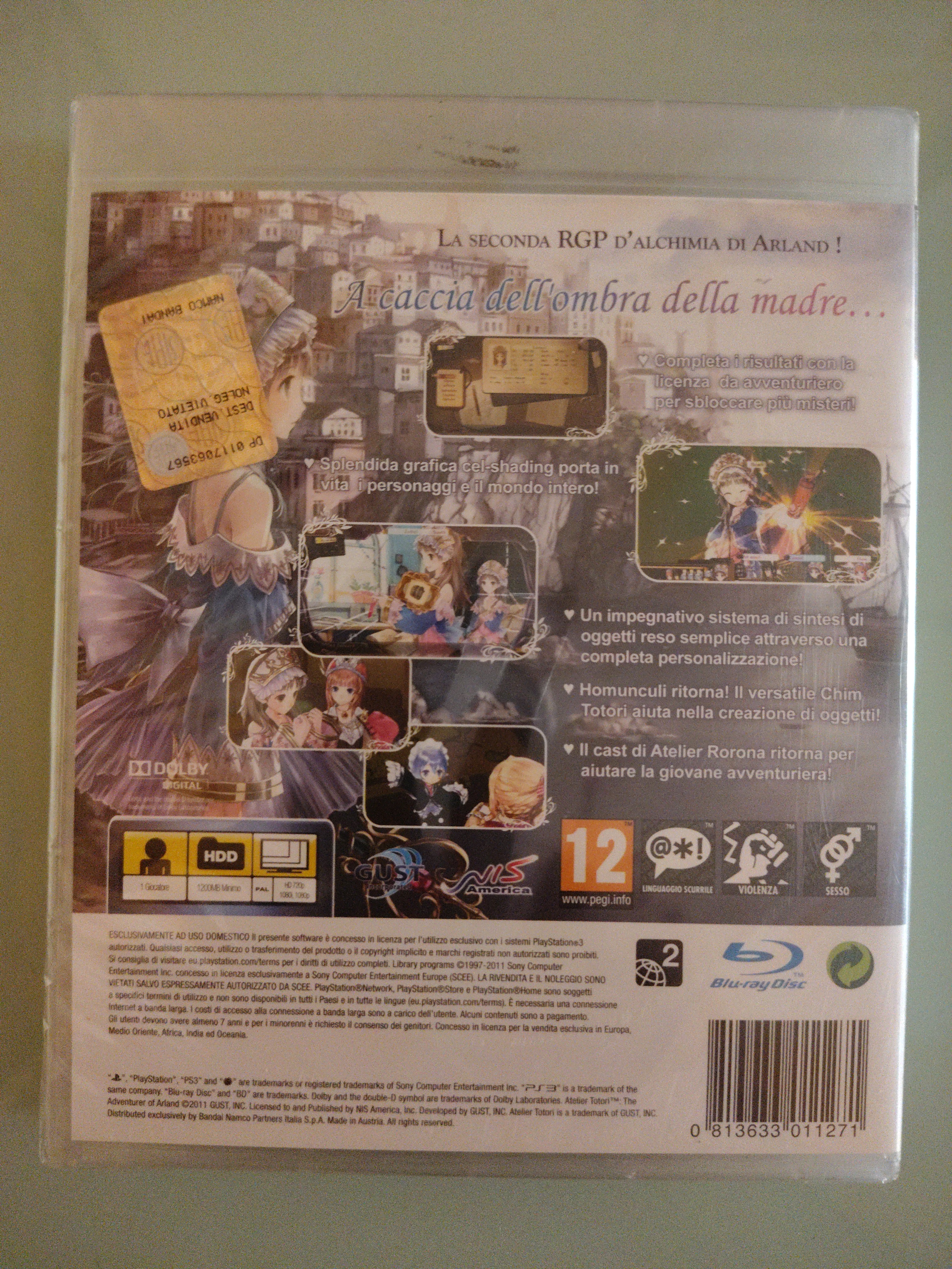 SONY PS3 ATELIER TOTORI  PAL ITALIANO sigillato