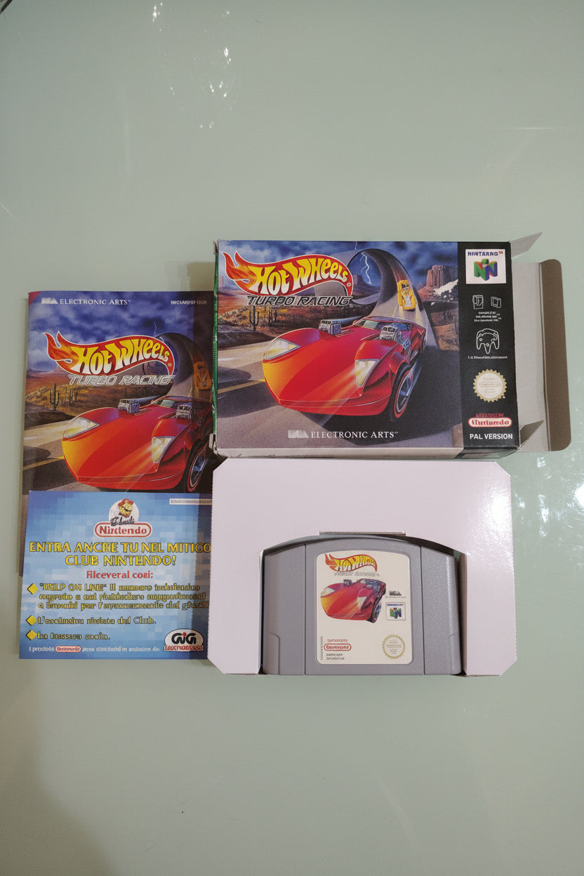 Hot Wheels: Turbo Racing (Nintendo 64, 1999) scatola manuale