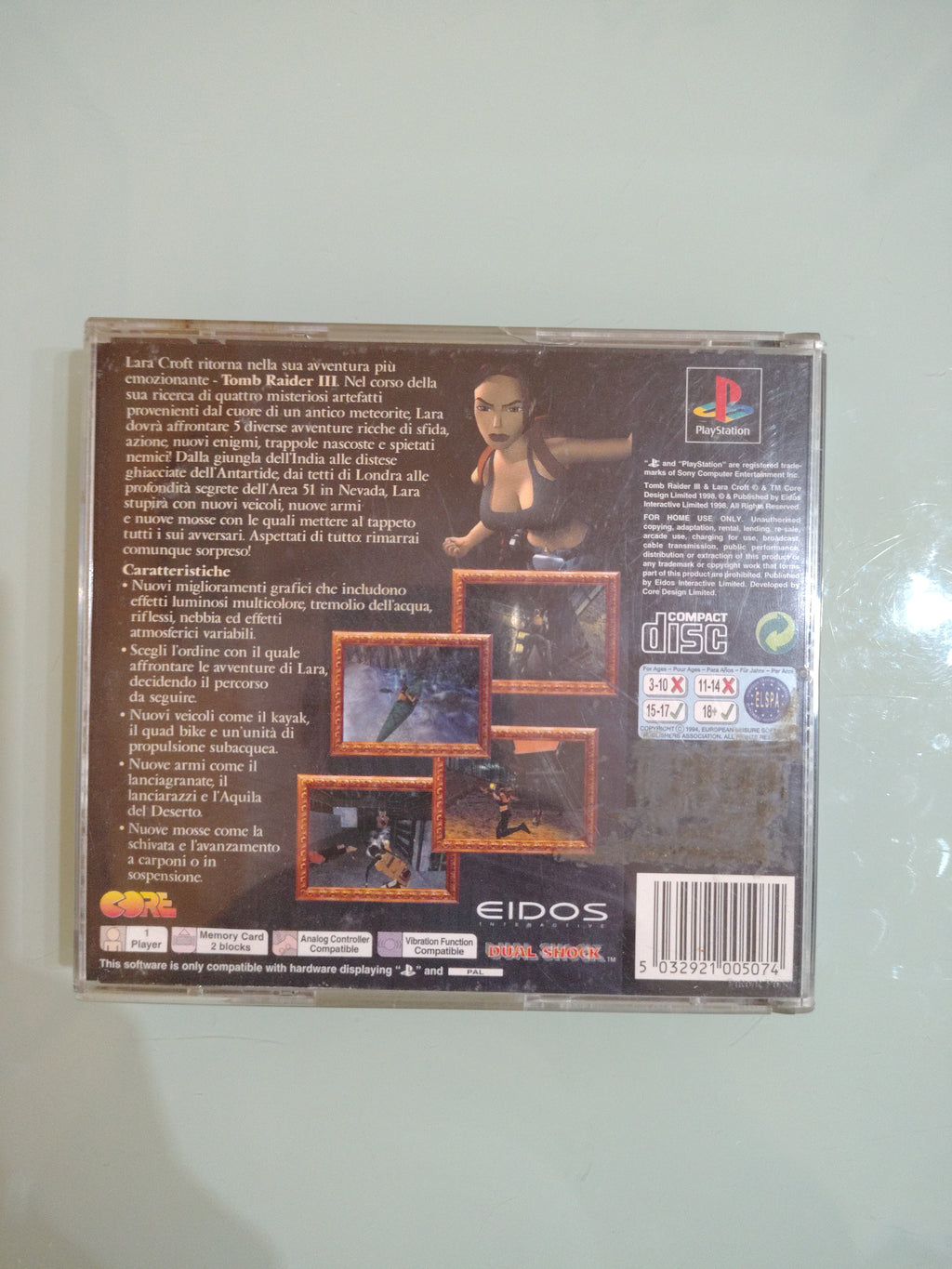 TOMB RAIDER III ,  PLAYSTATION 1 italiano