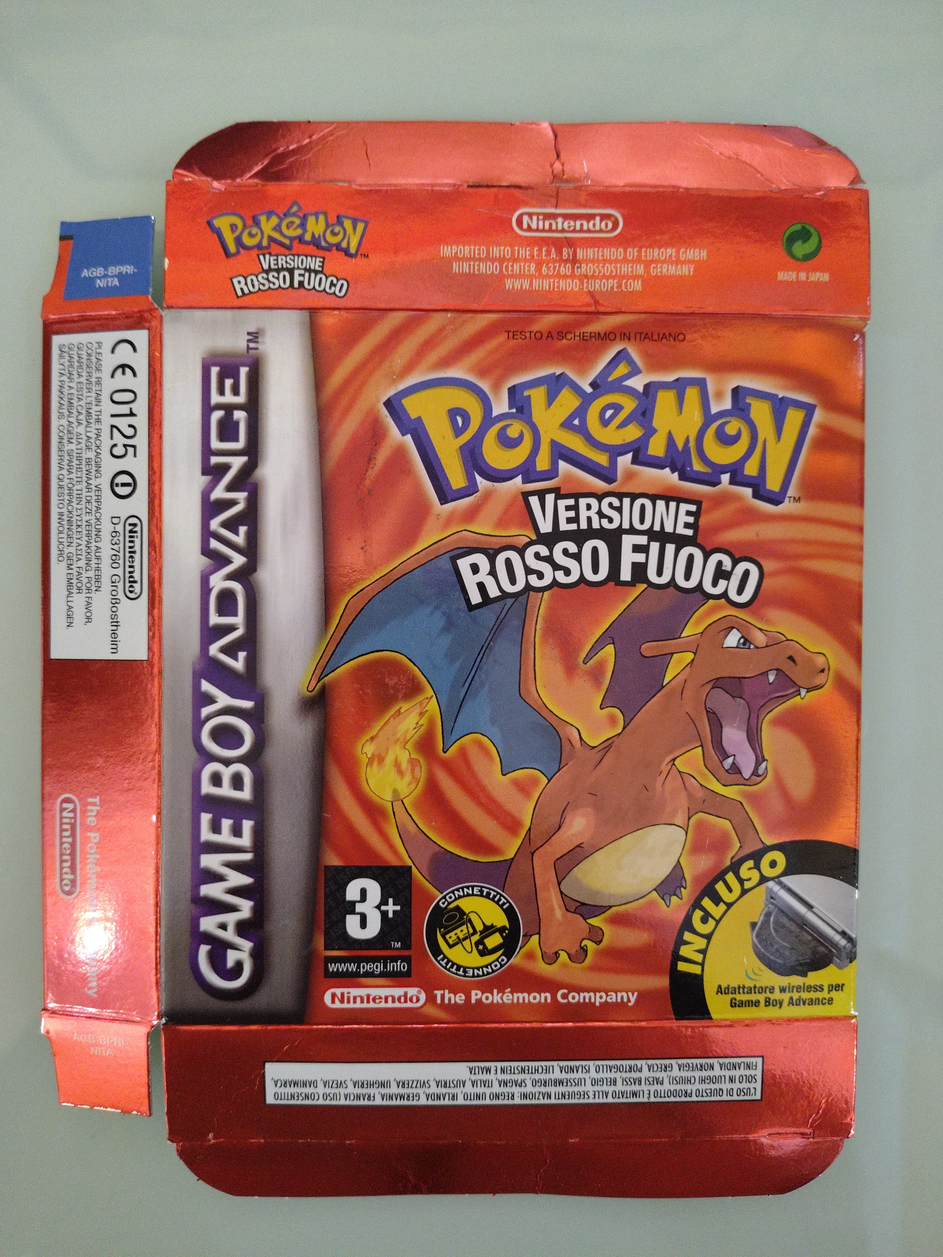 Scatola originale 100% Pokémon rosso fuoco ita